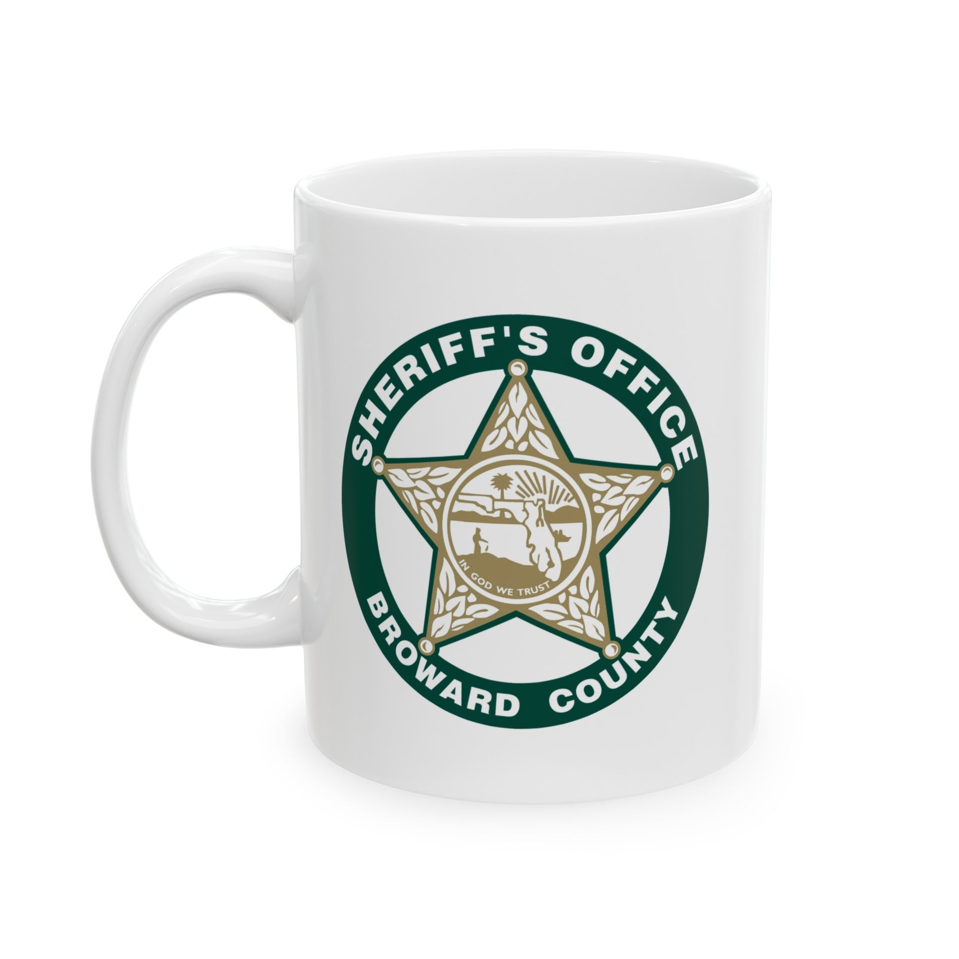 Broward County Sheriff Coffee Mug - Double Sided White Ceramic 11oz by TheGlassyLass.com