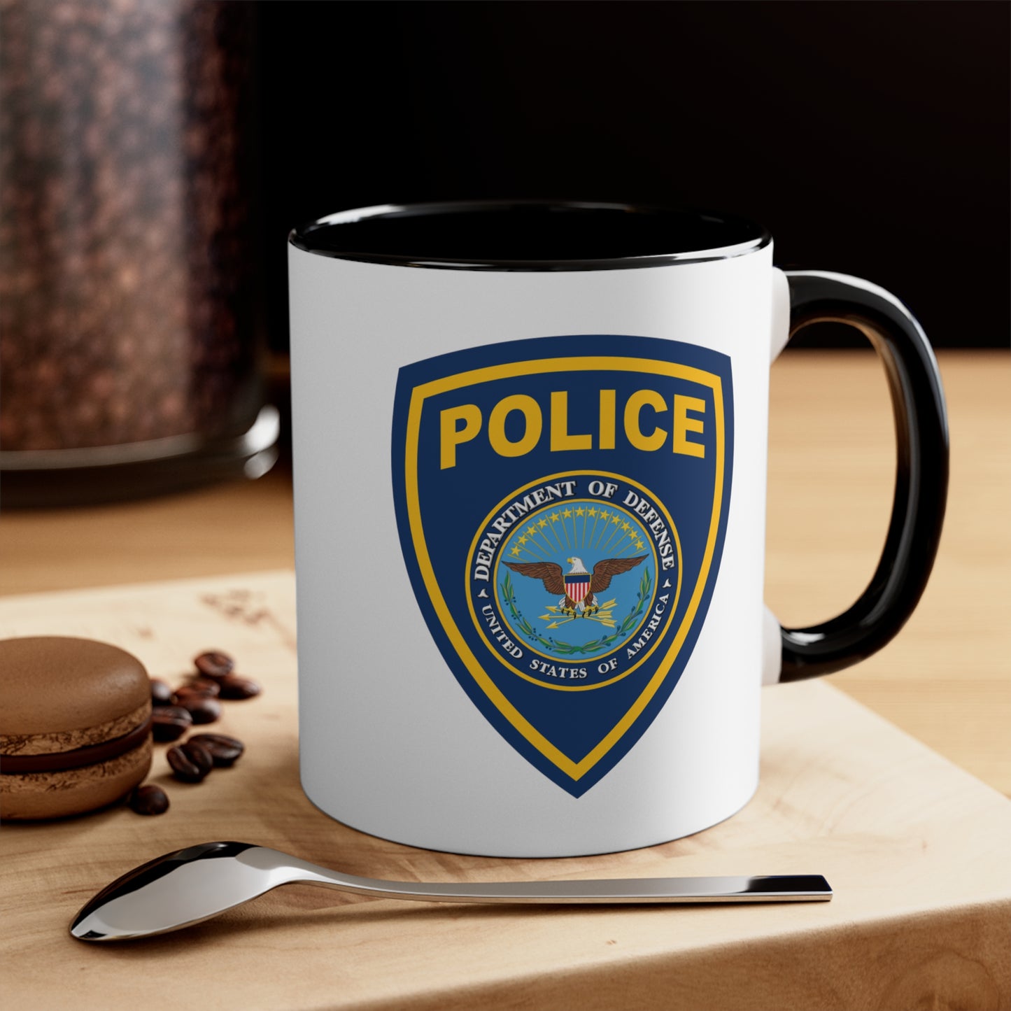 DOD Police Coffee Mug - Double Sided Black Accent 11oz by TheGlassyLass.com