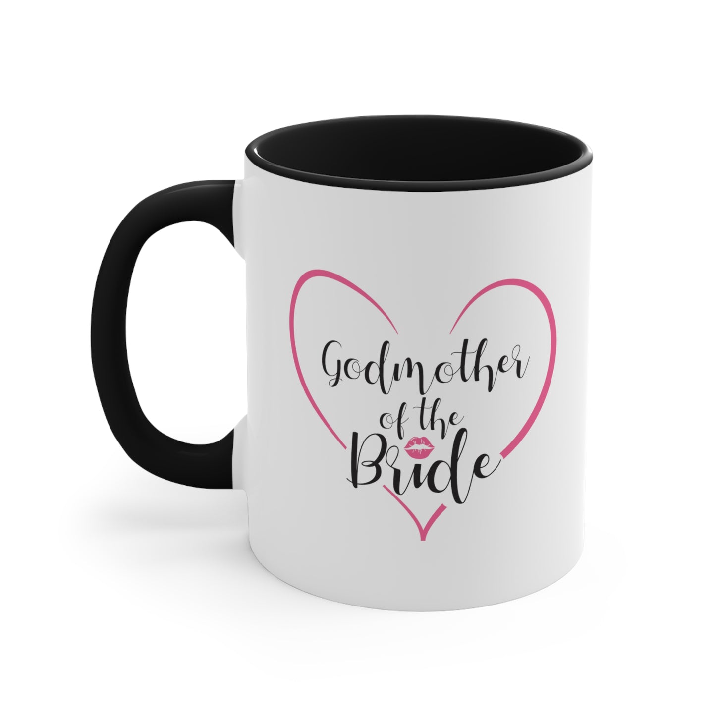 Godmother of the Bride Coffee Mug - Double Sided Black Accent Ceramic 11oz by TheGlassyLass.com