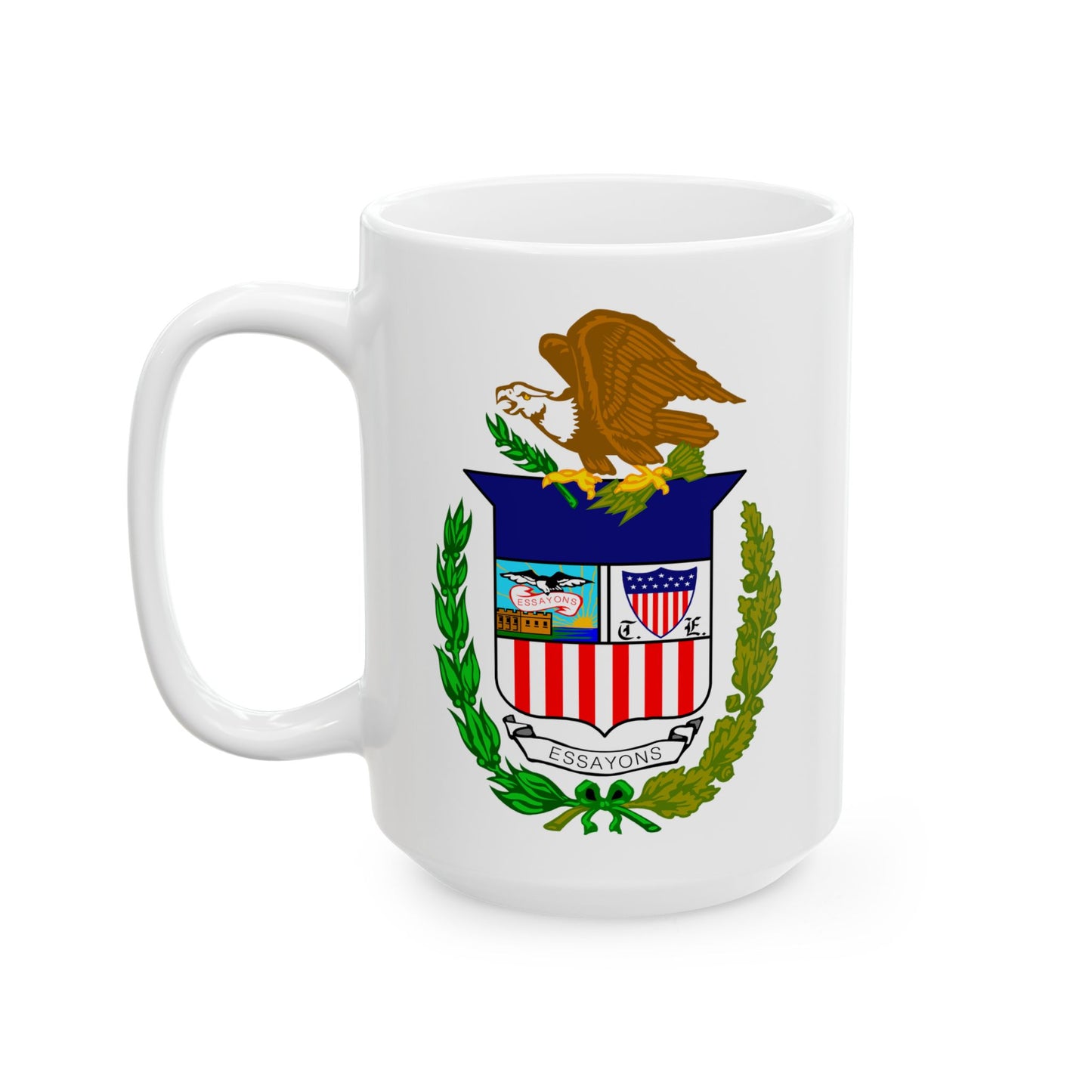 Army Corps of Engineers Coat of Arms Coffee Mug - Double Sided Print, White Ceramic, 15oz by TheGlassyLass.com