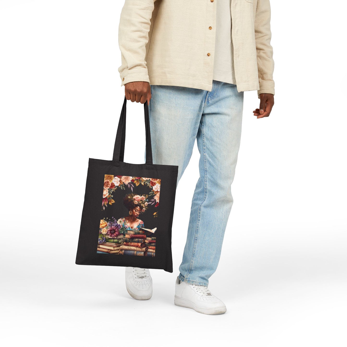 Reading Tote Bag - Heavyweight 100% Cotton Canvas by TheGlassyLass.com
