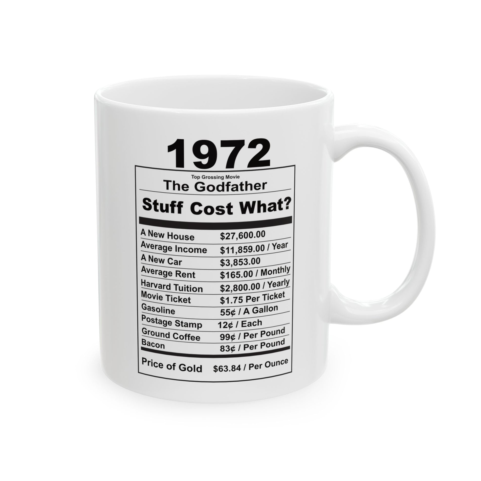 Keepin it Real Since 1972 Coffee Mug - Double Sided Print, White Ceramic, 11oz by TheGlassyLass.com