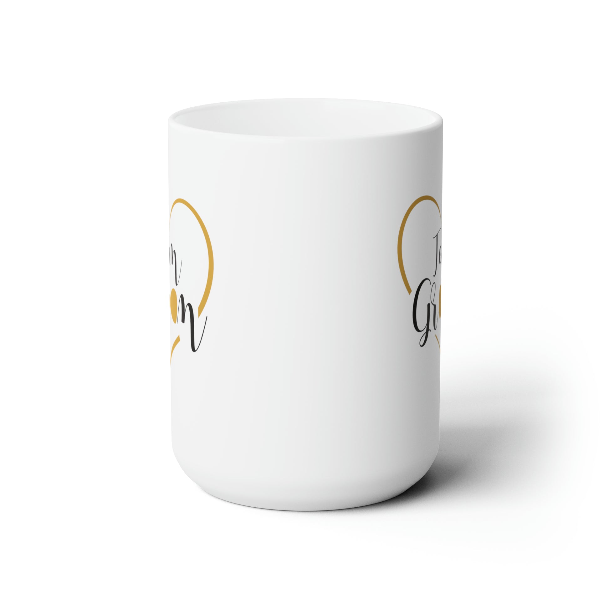 Team Groom Coffee Mug - Double Sided White Ceramic 15oz - by TheGlassyLass.com