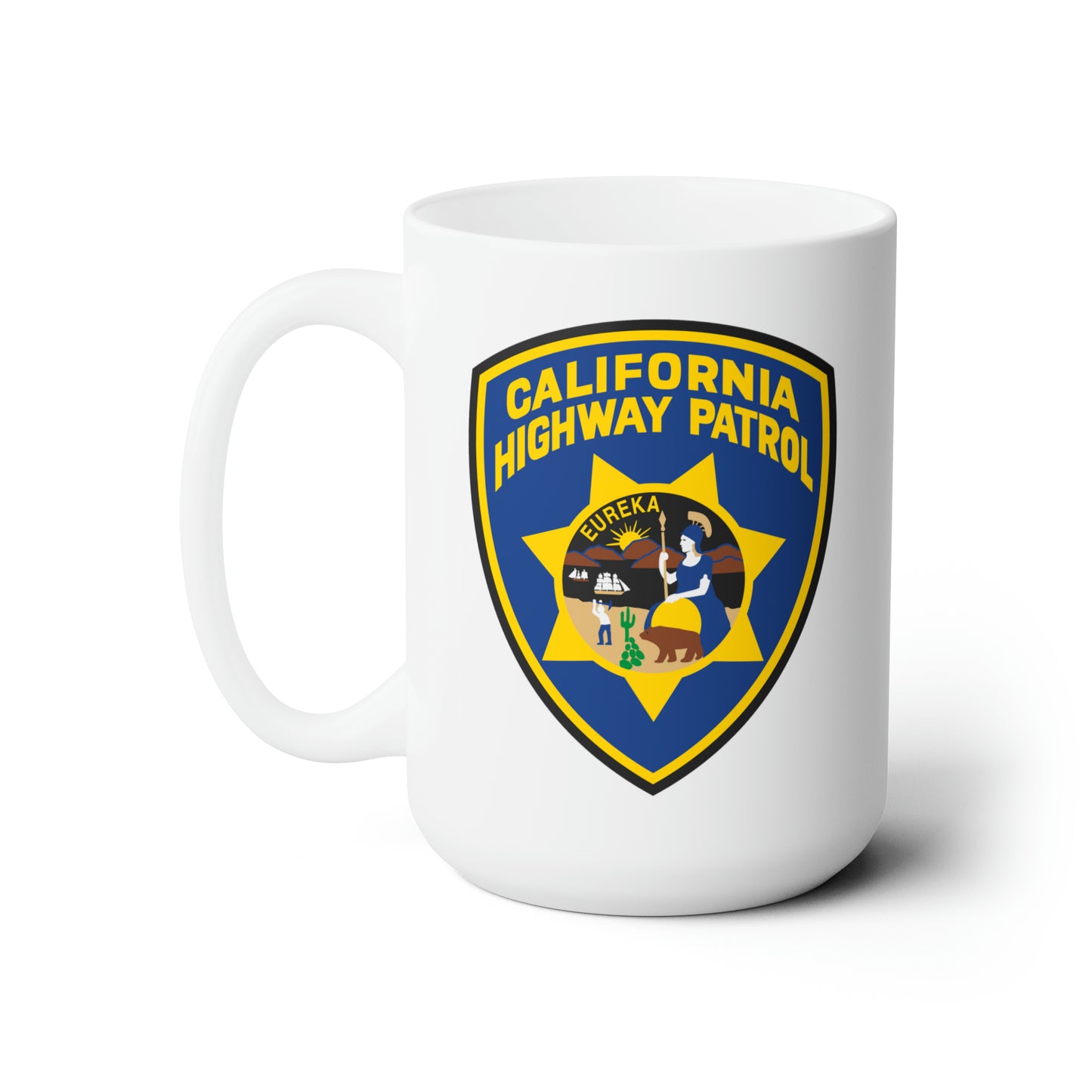 California Highway Patrol Coffee Mug - Double Sided White Cerramic 15oz by TheGlassyLass.com