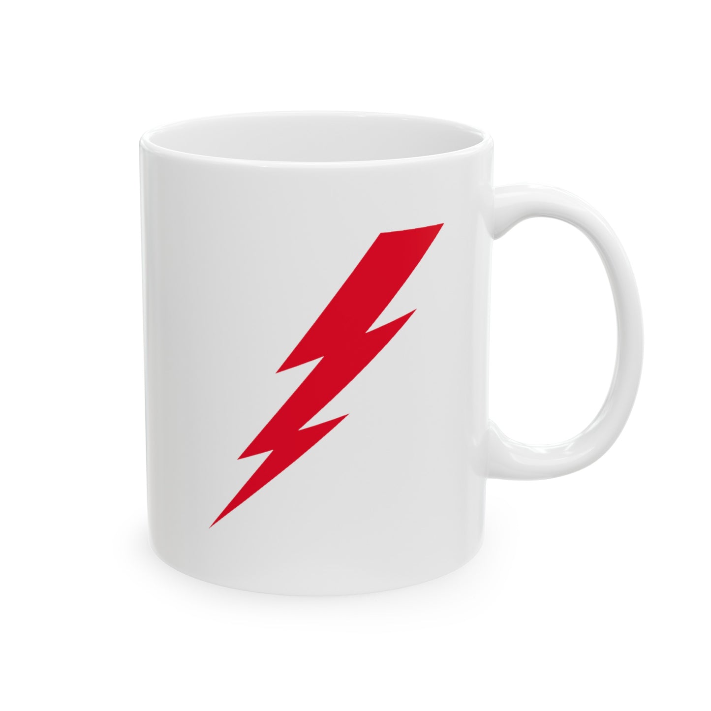 Lightning Bolt Coffee Mug - Double Sided White Ceramic 11oz by TheGlassyLass.com
