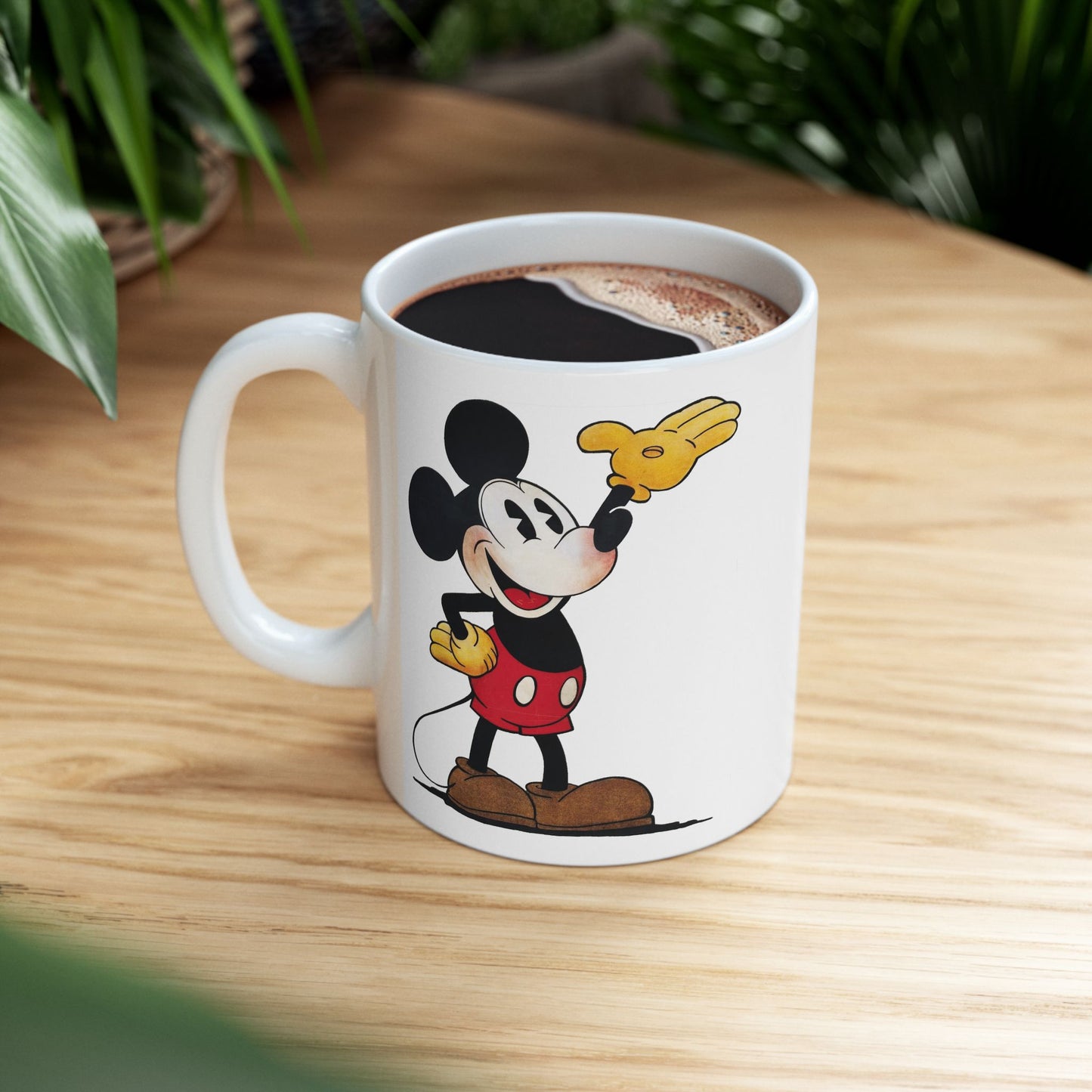 Original Mickey Mouse Coffee Mug - Double Sided White Ceramic 11oz by TheGlassyLass.com