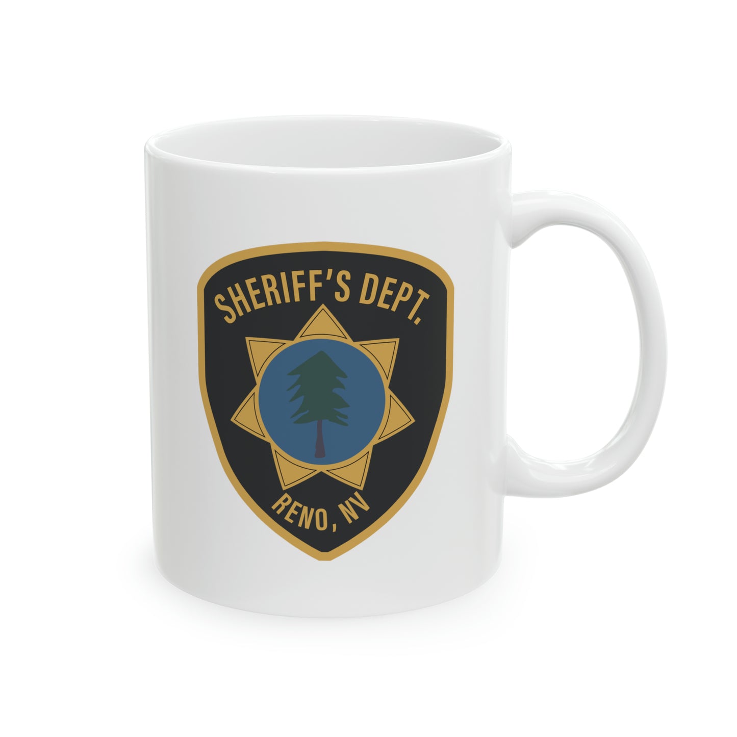 Reno Sheriff's Department Coffee Mug - Double Sided White Ceramic 11oz by TheGlassyLass.com