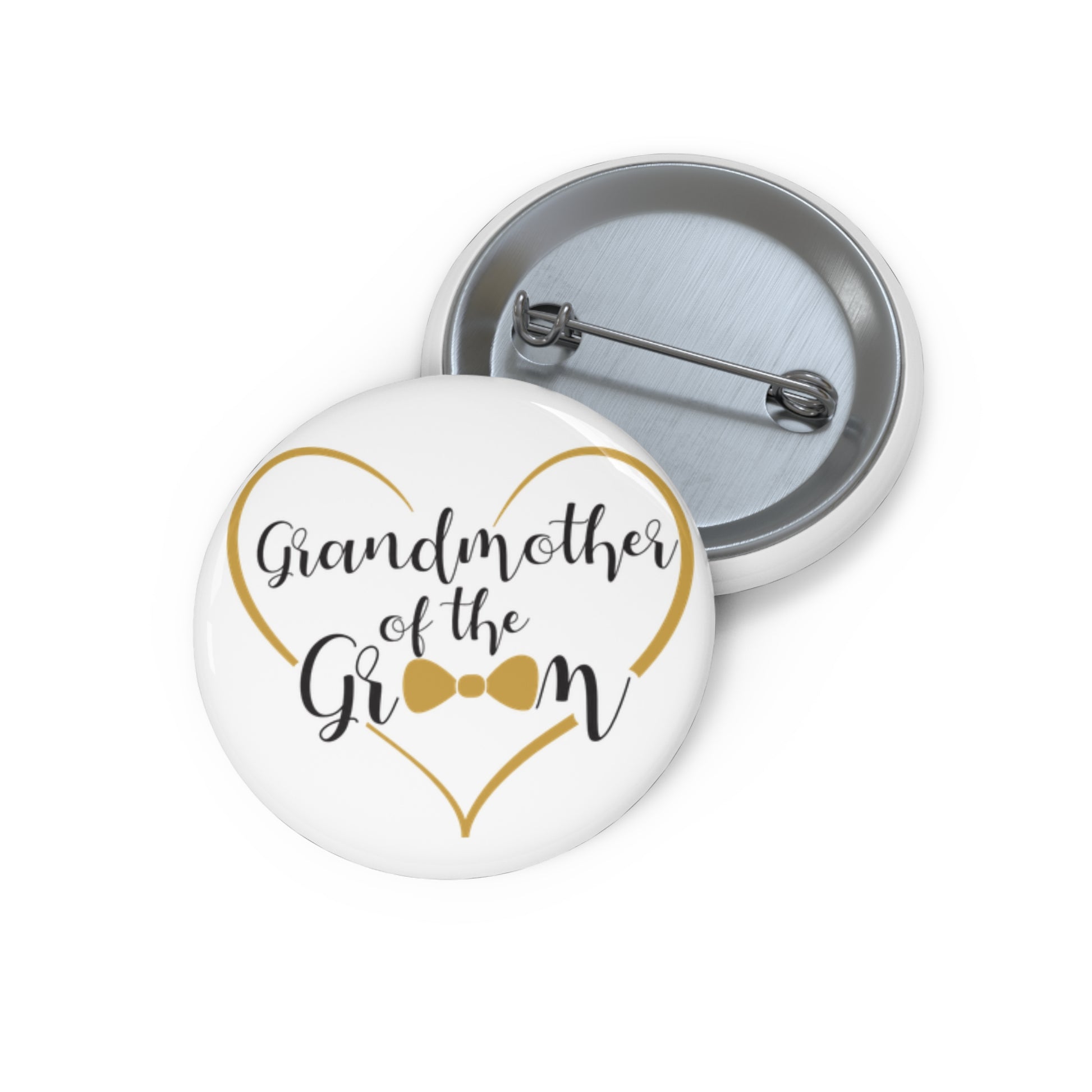 Grandmother of the Groom 1.25" Pin Buttons | Wedding Party Design by TheGlassyLass.com