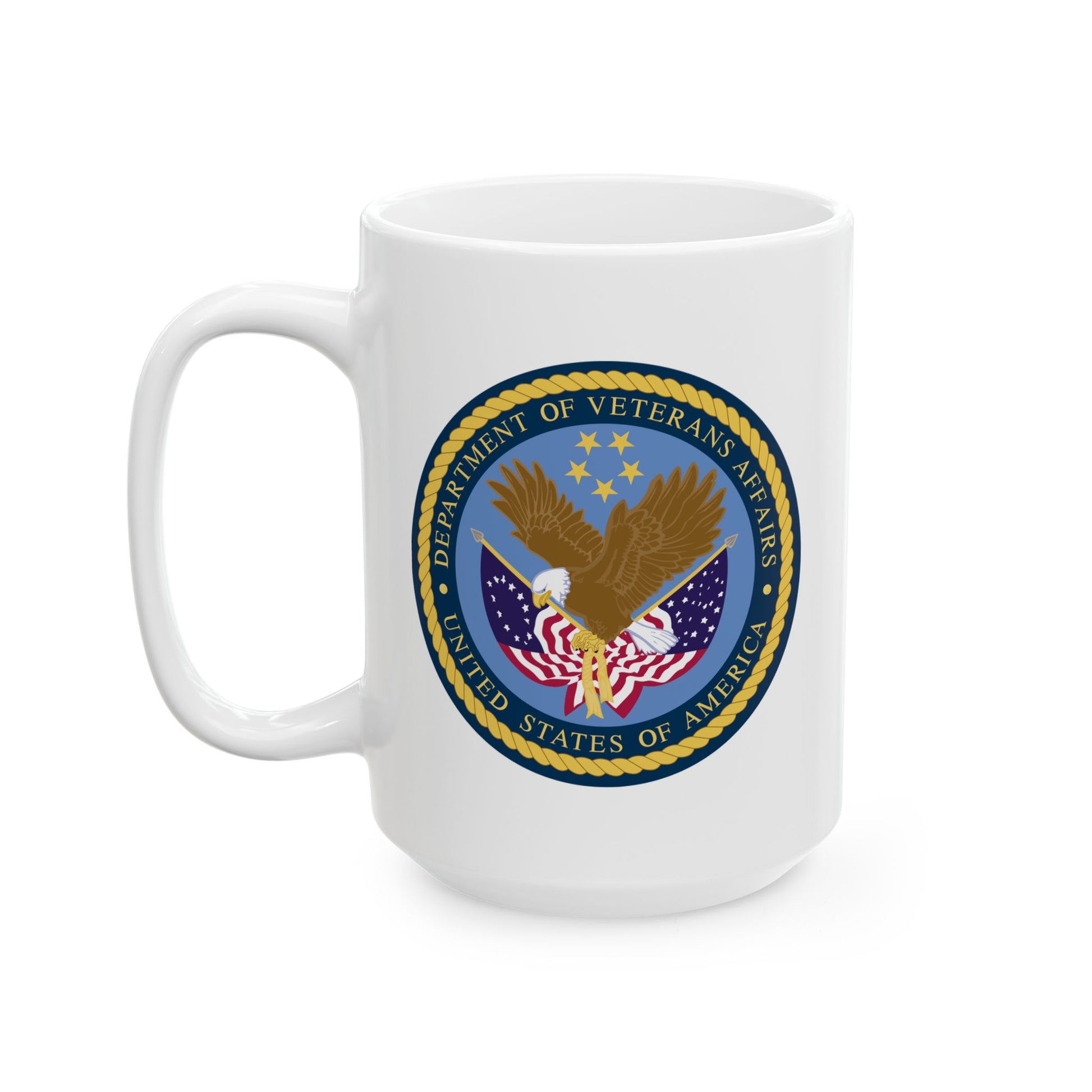 US Department of Veterans Affairs Coffee Mug - Double Sided Print, White Ceramic, 15oz by TheGlassyLass.com