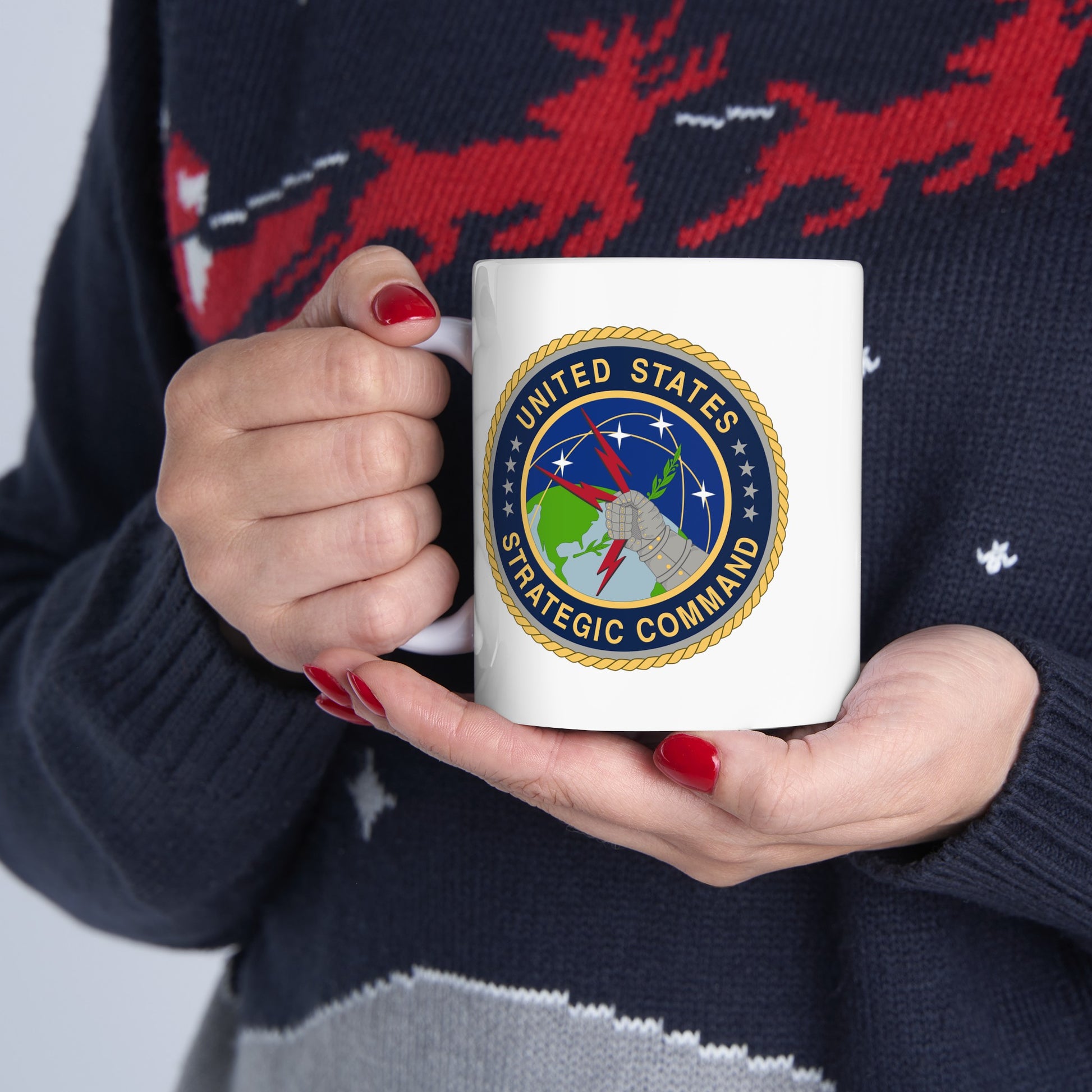 US Strategic Command Coffee Mug - Double Sided White Ceramic 11oz by TheGlassyLass.com