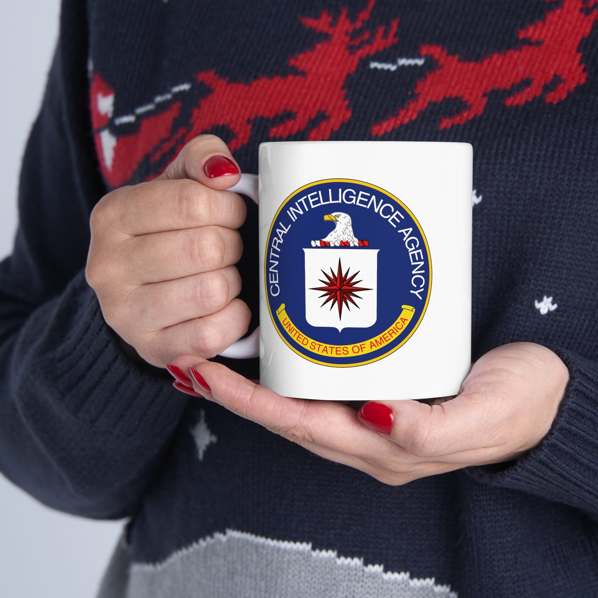 CIA Logo Coffee Mug - Double Sided White Ceramic 11oz by TheGlassyLass.com