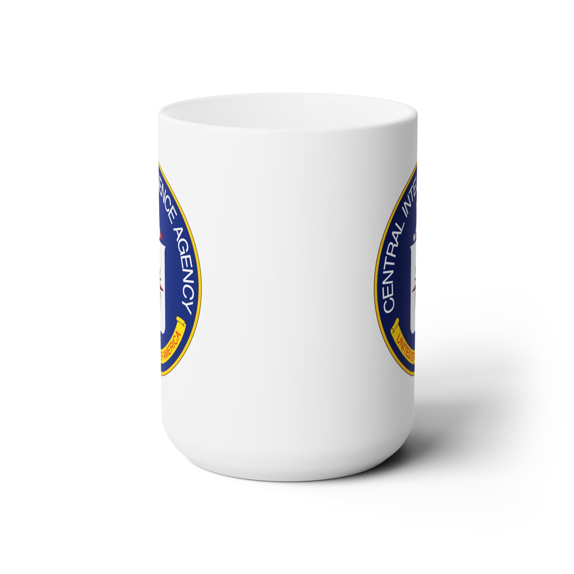 CIA Logo Coffee Mug - Double Sided White Ceramic 15oz by TheGlassyLass.com