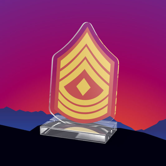 USMC First Sergeant (E-8) Stripes Acrylic Standee by TheGlassyLass.com