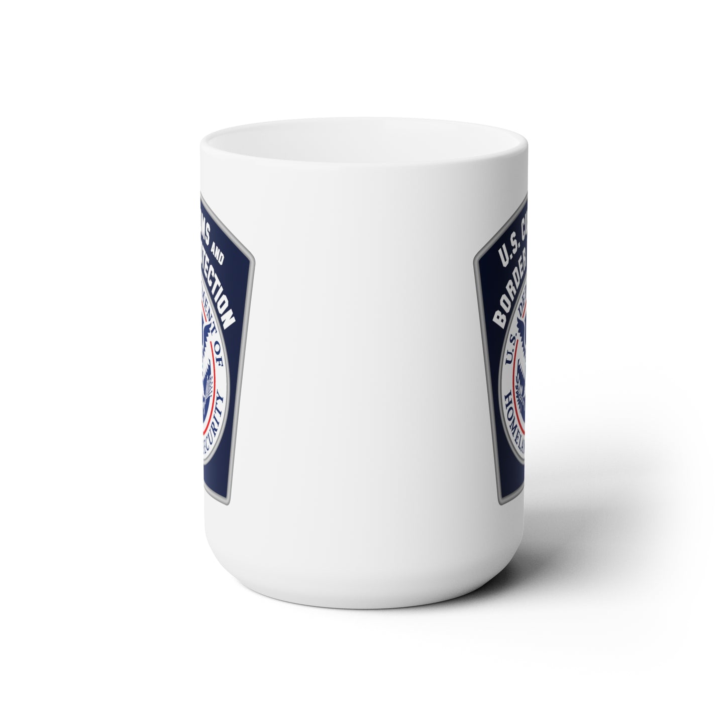 US Customs and Border Protection Coffee Mug - Double Sided White Ceramic 15oz by TheGlassyLass.com