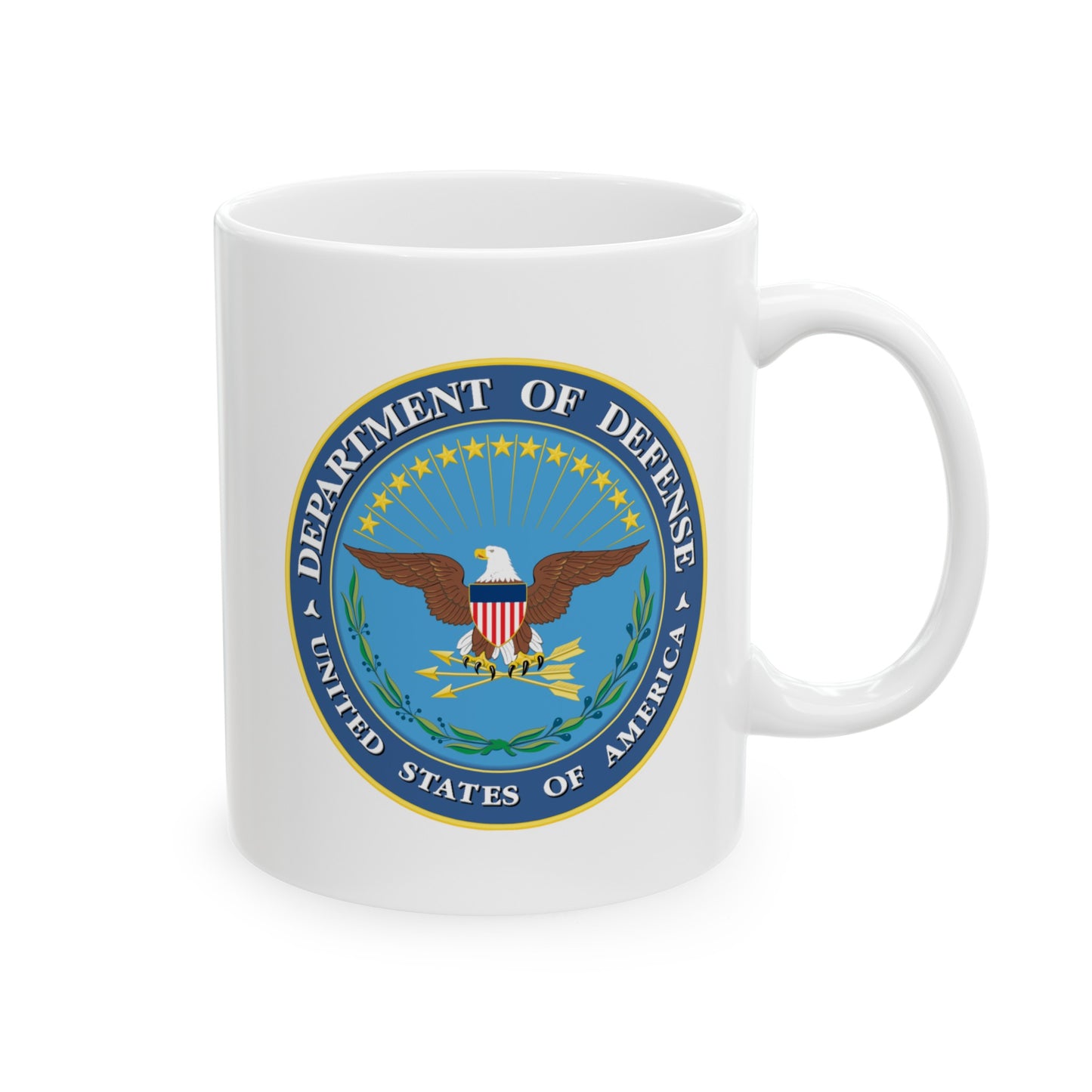 Department of Defense Coffee Mug - Double Sided White Ceramic 11oz by TheGlassyLass