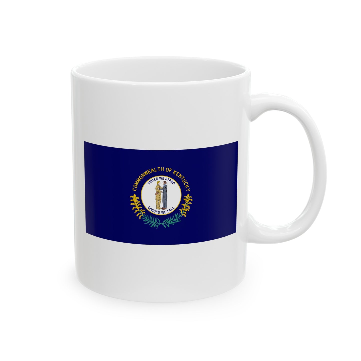 Commonwealth of Kentucky State Flag - Double Sided White Ceramic Coffee Mug 11oz by TheGlassyLass.com