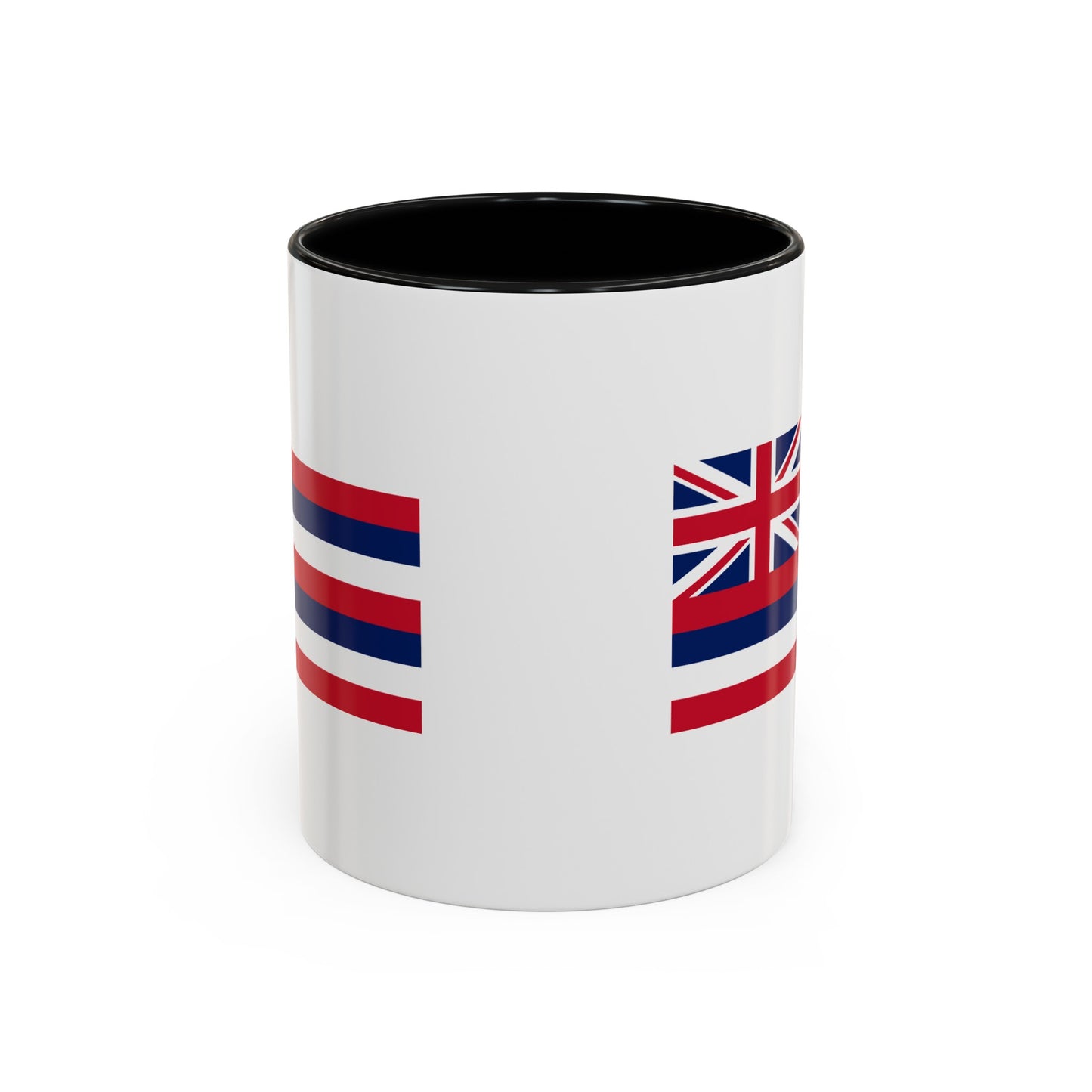 Hawaii State Flag - Double Sided Black Accent White Ceramic Coffee Mug 11oz by TheGlassyLass.com