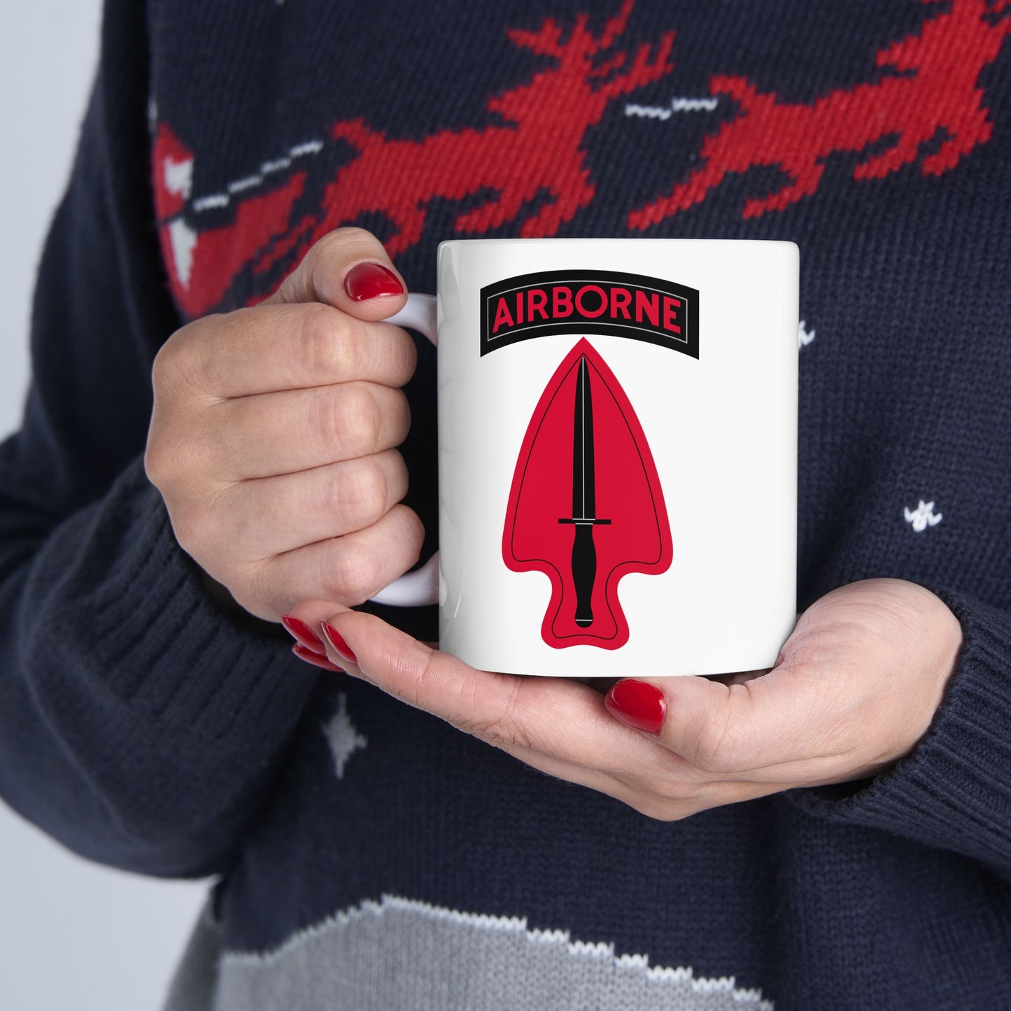 Delta Force Coffee Mug - Double Sided White Ceramic 11oz by TheGlassyLass.com