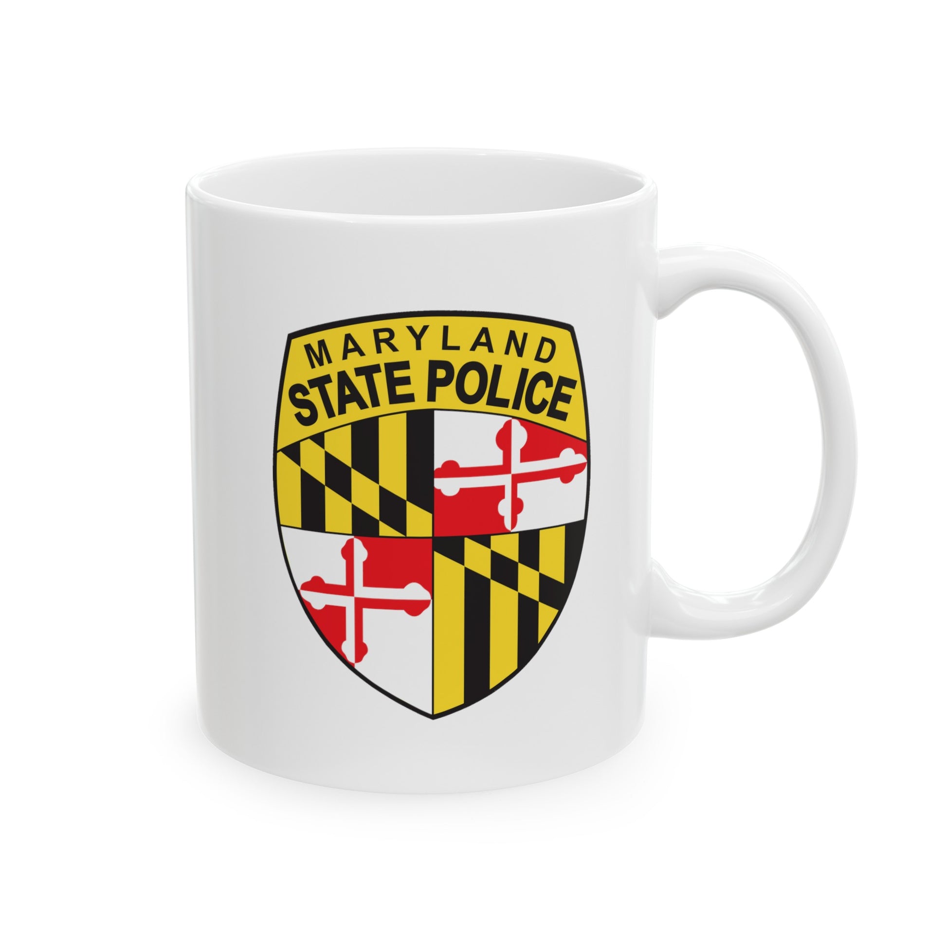 Maryland State Police Coffee Mug - Double Sided White Ceramic 11oz by TheGlassyLass.com