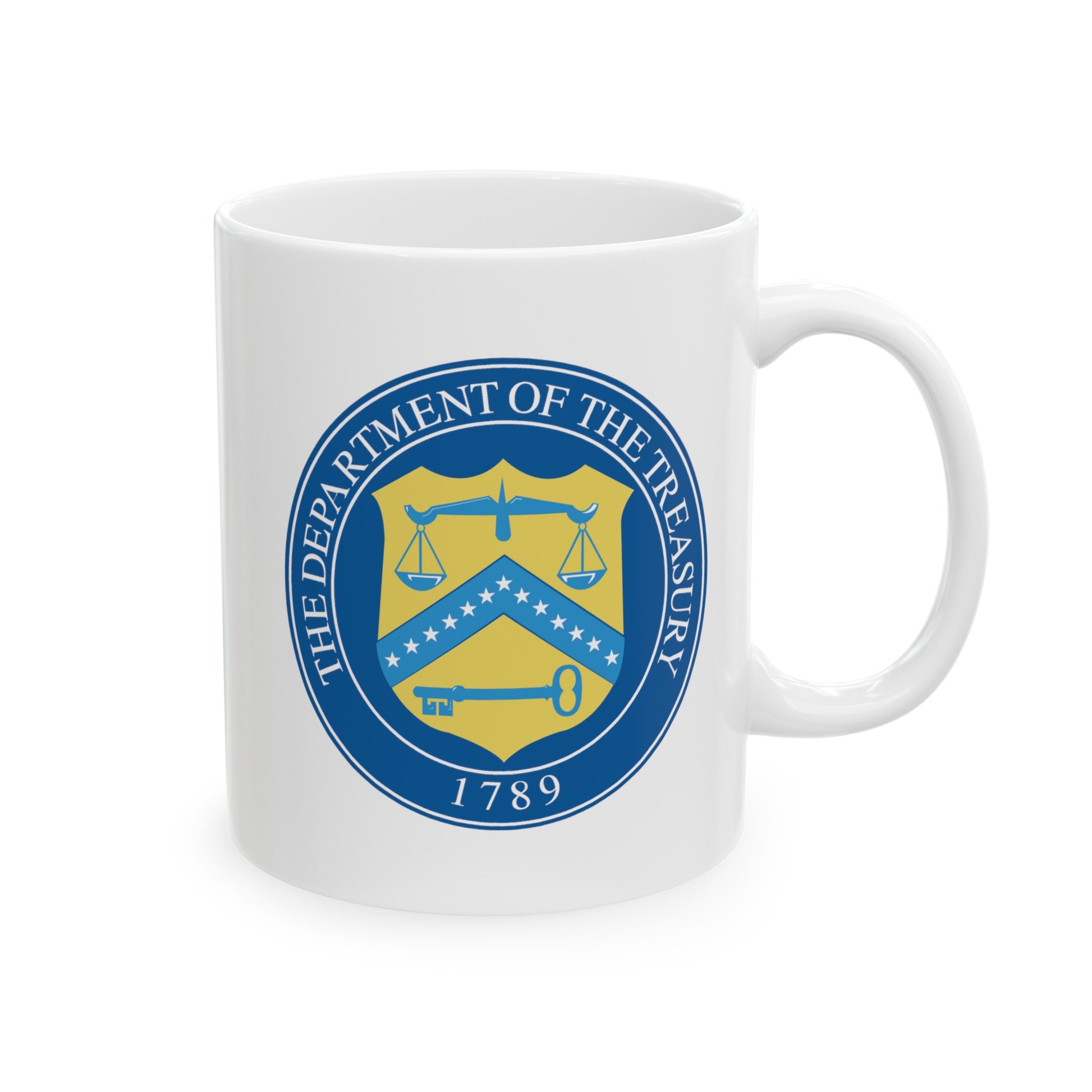 Treasury Department Coffee Mug - Double Sided White Ceramic 11oz TheGlassyLass.com