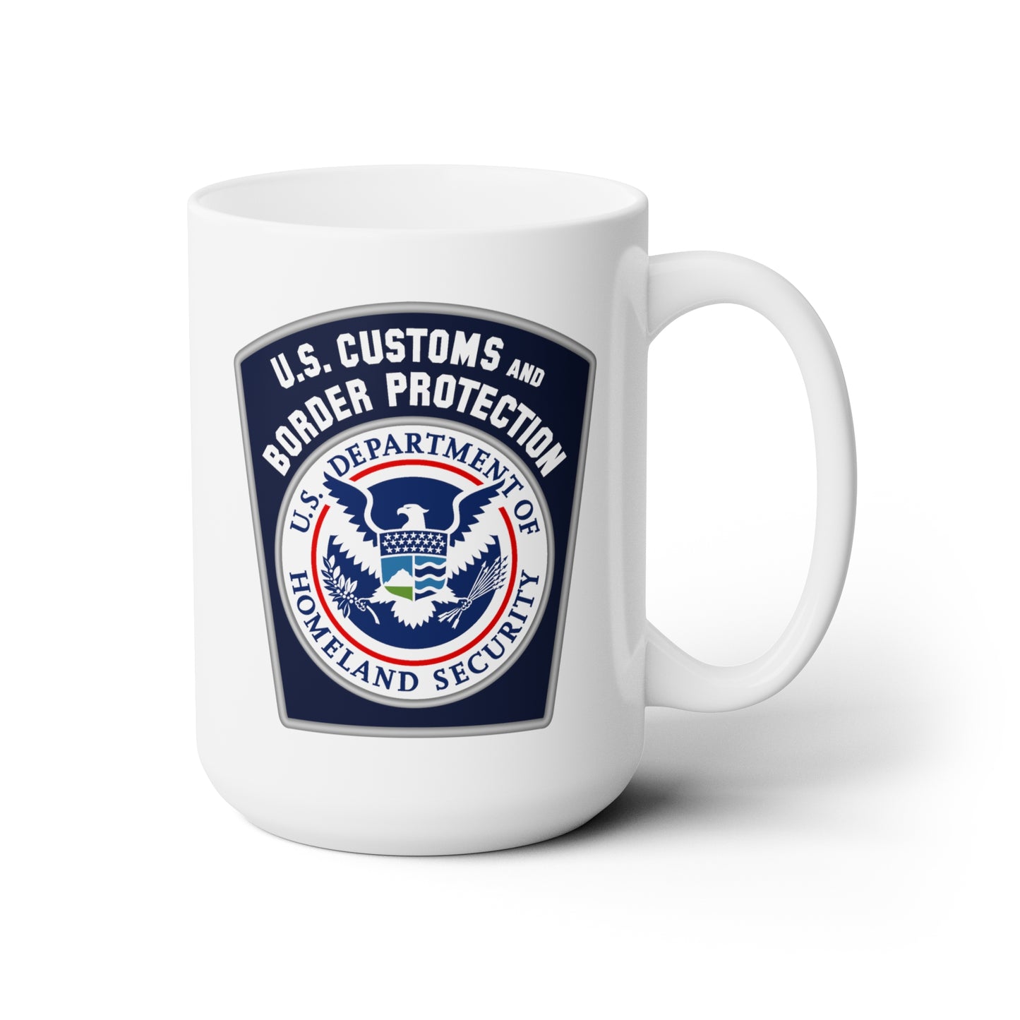 US Customs and Border Protection Coffee Mug - Double Sided White Ceramic 15oz by TheGlassyLass.com