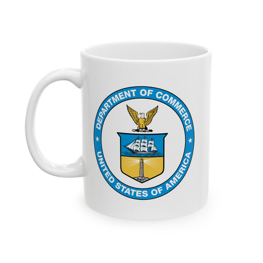 Department of Commerce Coffee Mug - Double Sided White Ceramic 11oz by TheGlassyLass.com