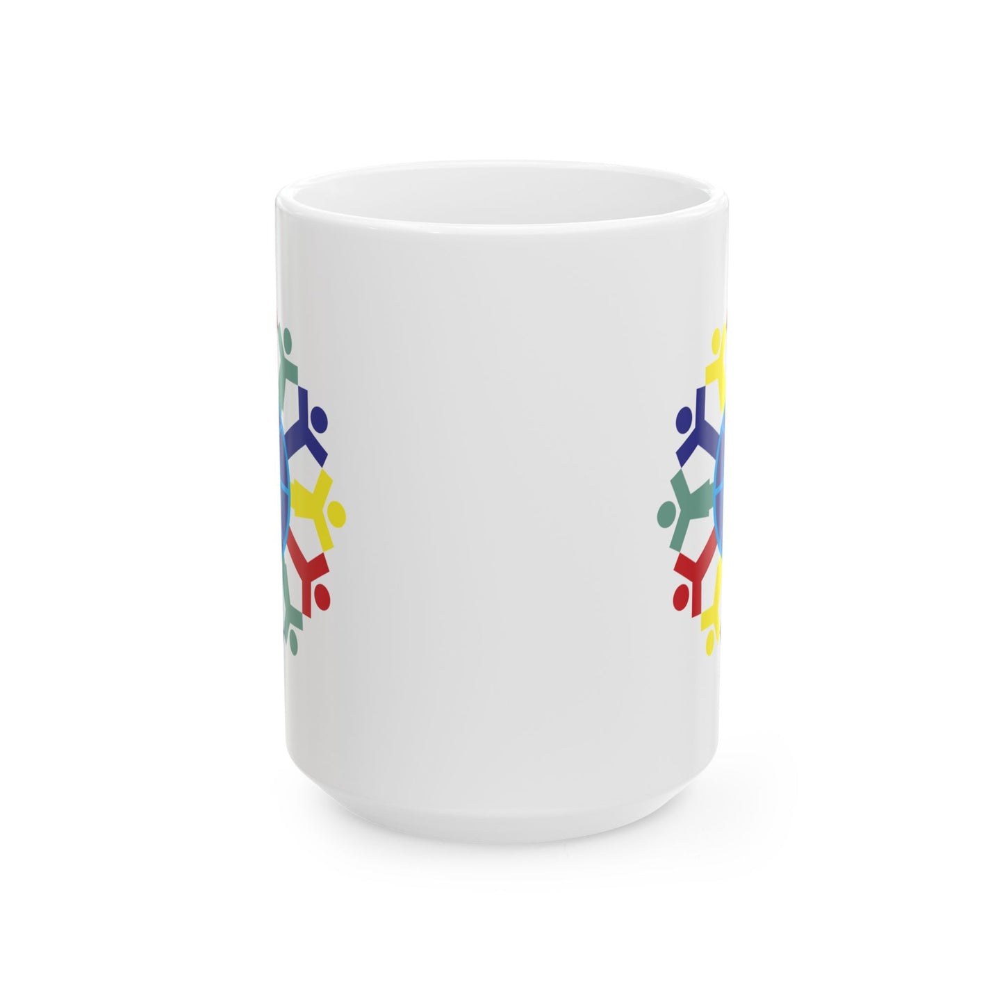 Joy To The World Coffee Mug - Double Sided White Ceramic 15oz by TheGlassyLass.com