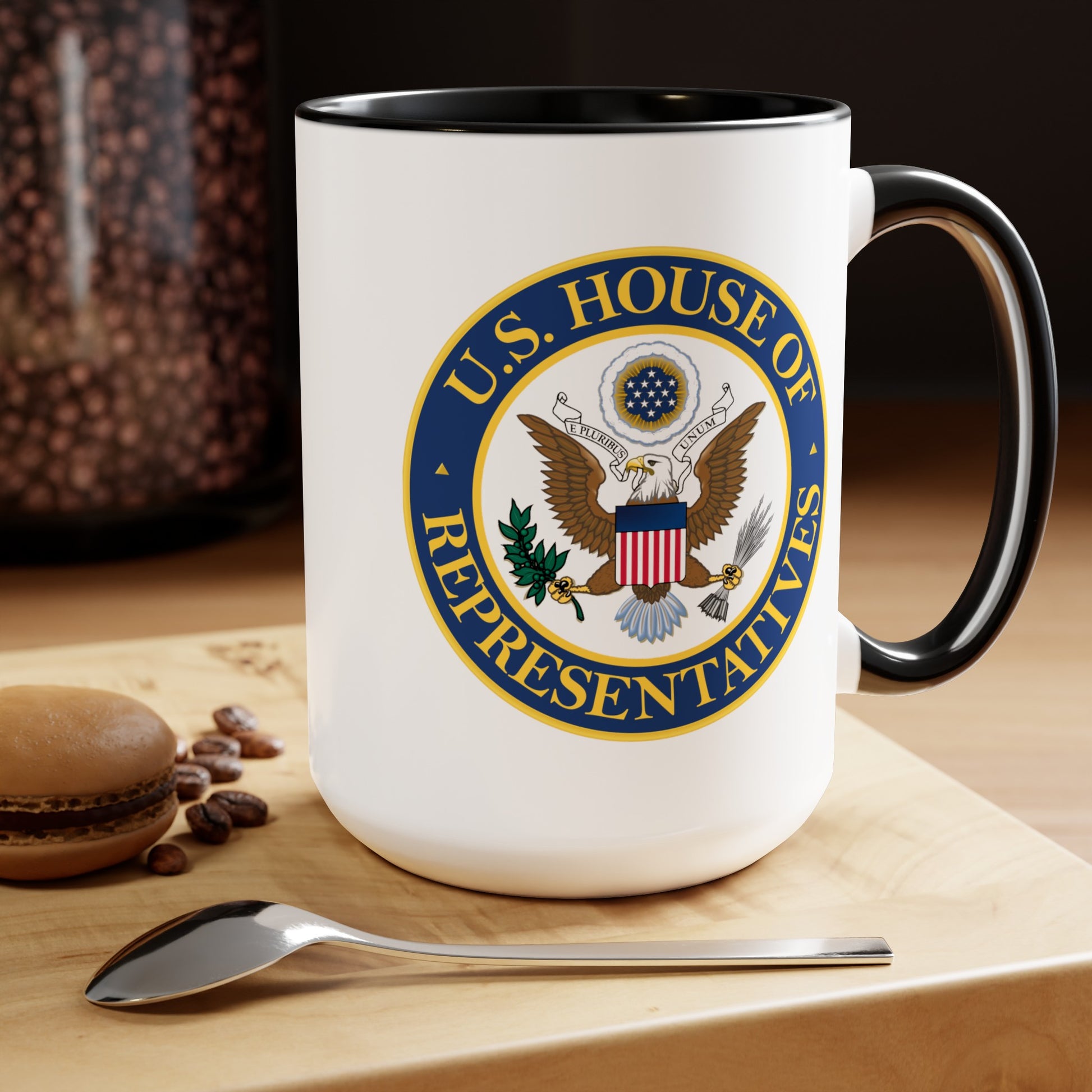 US House of Representative Coffee Mug - Double Side Black Accent White Ceramic 15oz by TheGlassyLass.com