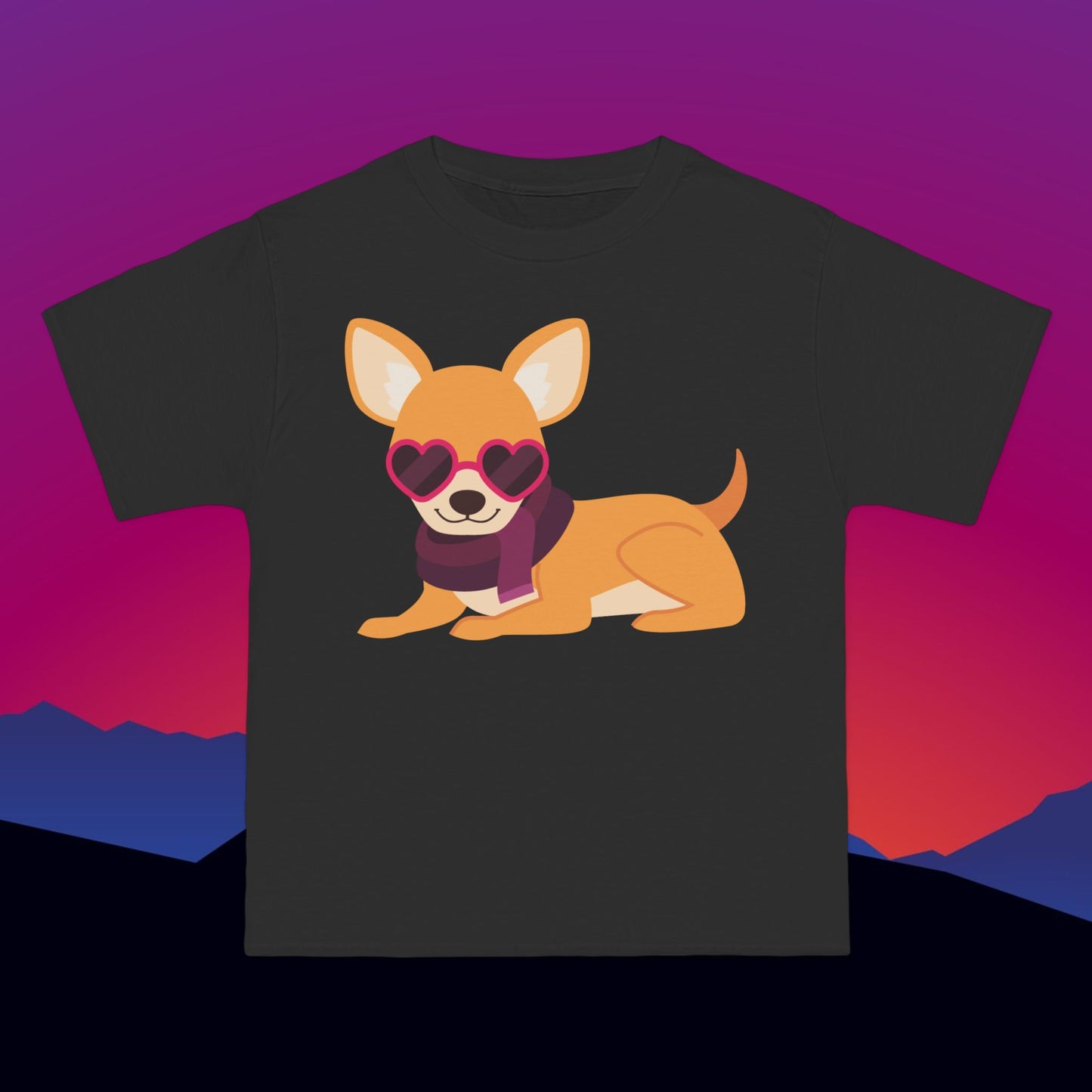 Fashionista Chihuahua T-Shirt: (Hanes Beefy-T 100% Preshrunk Cotton Custom Printed by TheGlassyLass.com