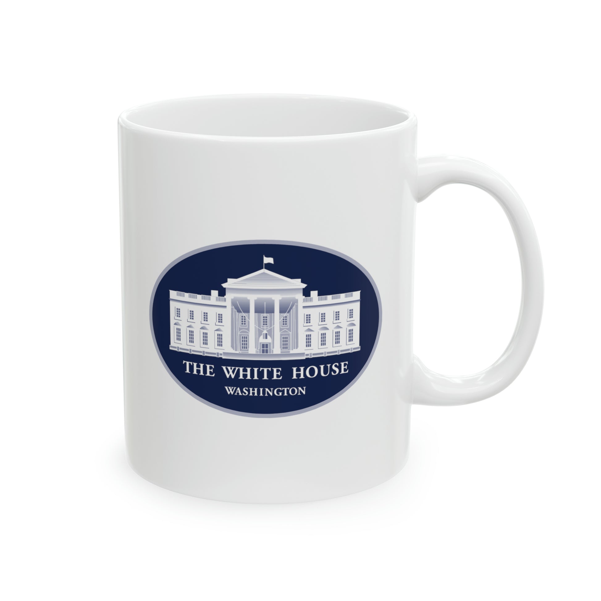 The White House Coffee Mug - Double Sided White Ceramic 11oz by TheGlassyLass.com