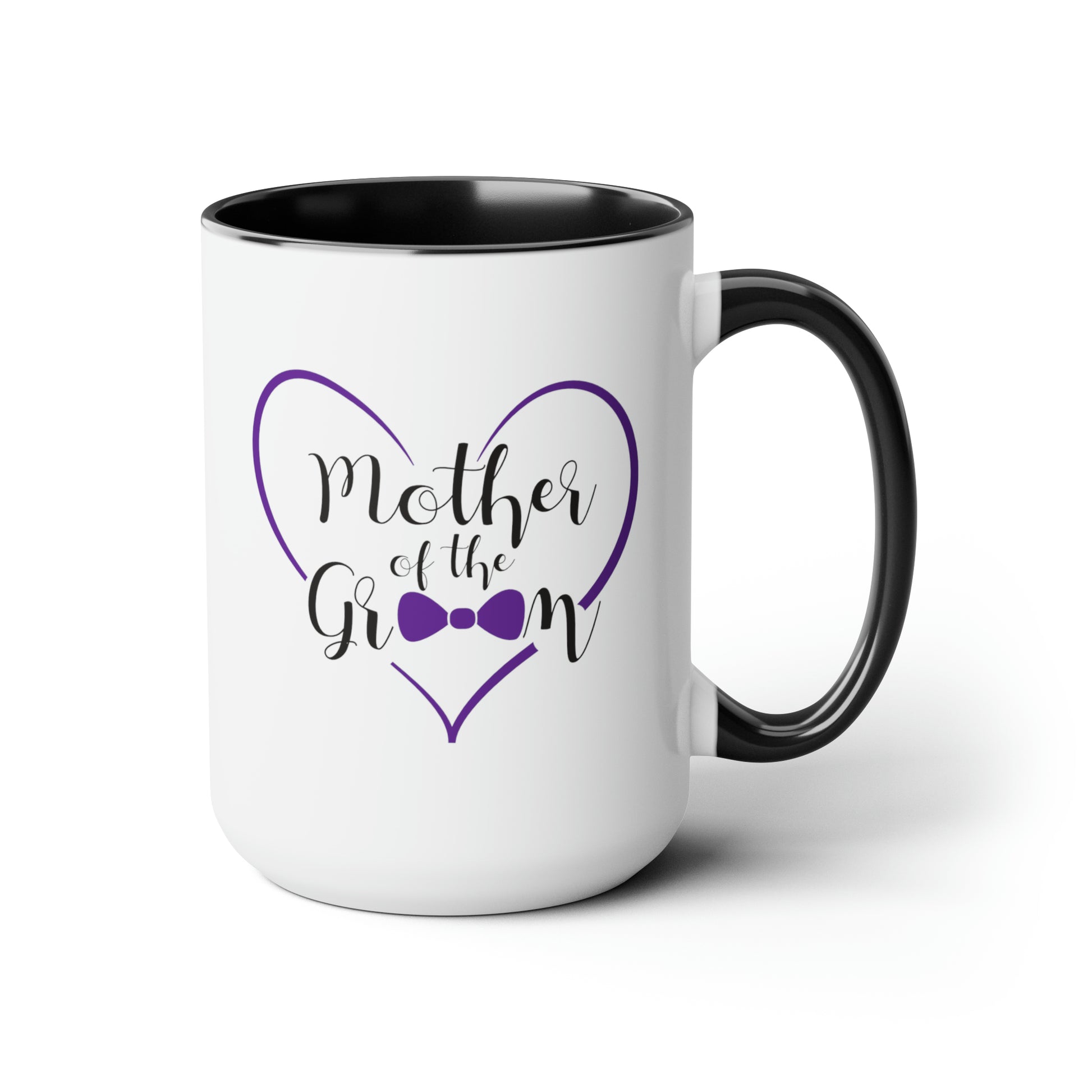 Mother of the Groom Coffee Mug - Double Sided Black Accent Ceramic 15oz by TheGlassyLass.com