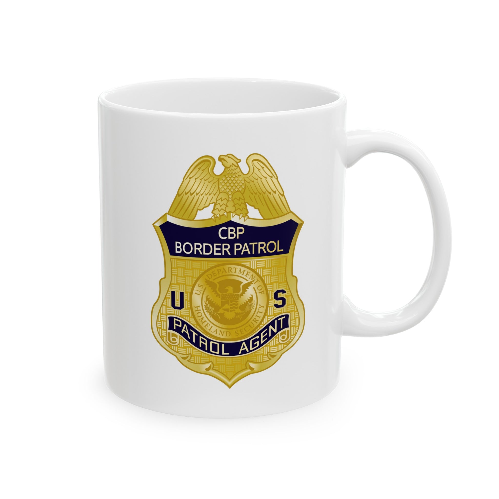 US CBP Patrol Agent Coffee Mug - Double Sided White Ceramic 11oz by TheGlassyLass.com