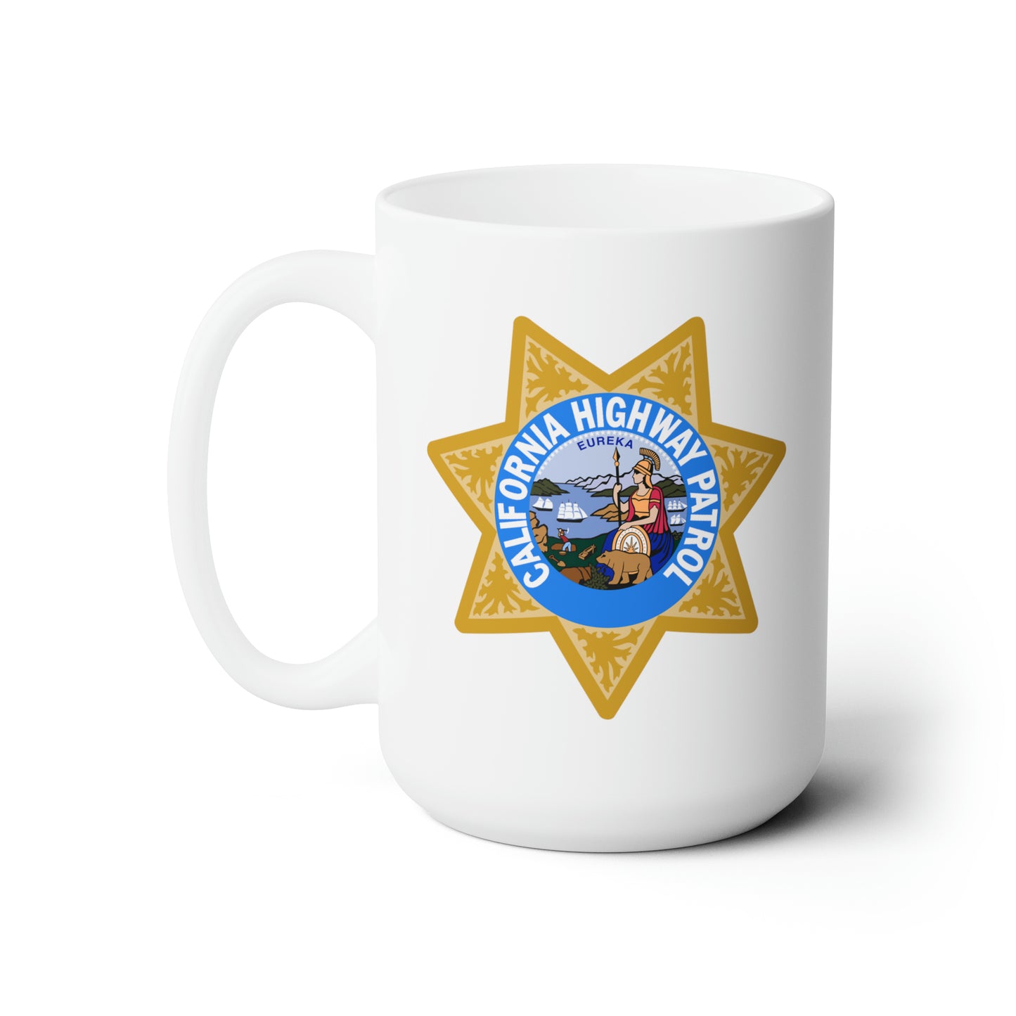 California Highway Patrol Coffee Mug - Double Sided White Ceramic 15oz by TheGlassyLass.com