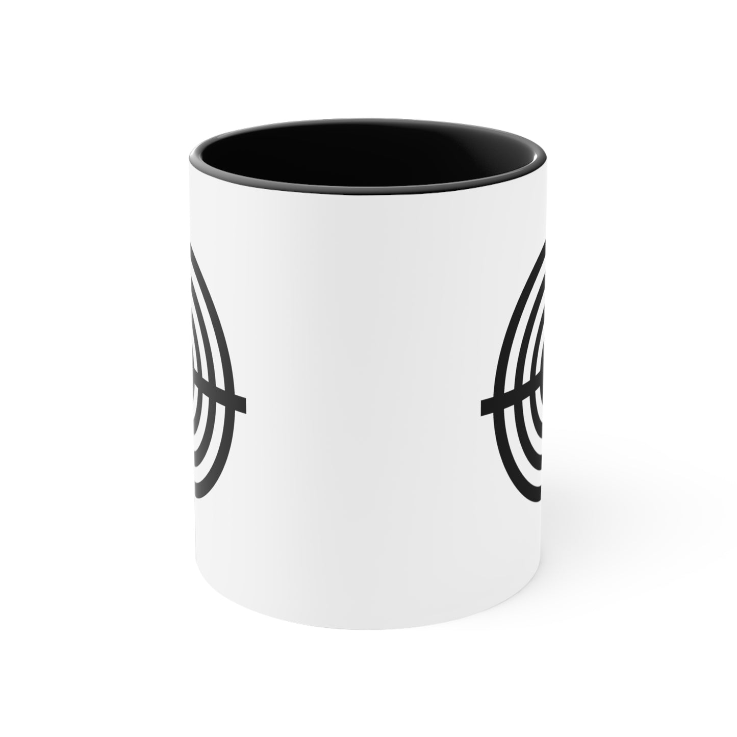 Gun Sight Reticle Coffee Mug - Double Sided Black Accent White Ceramic 11oz by TheGlassyLass