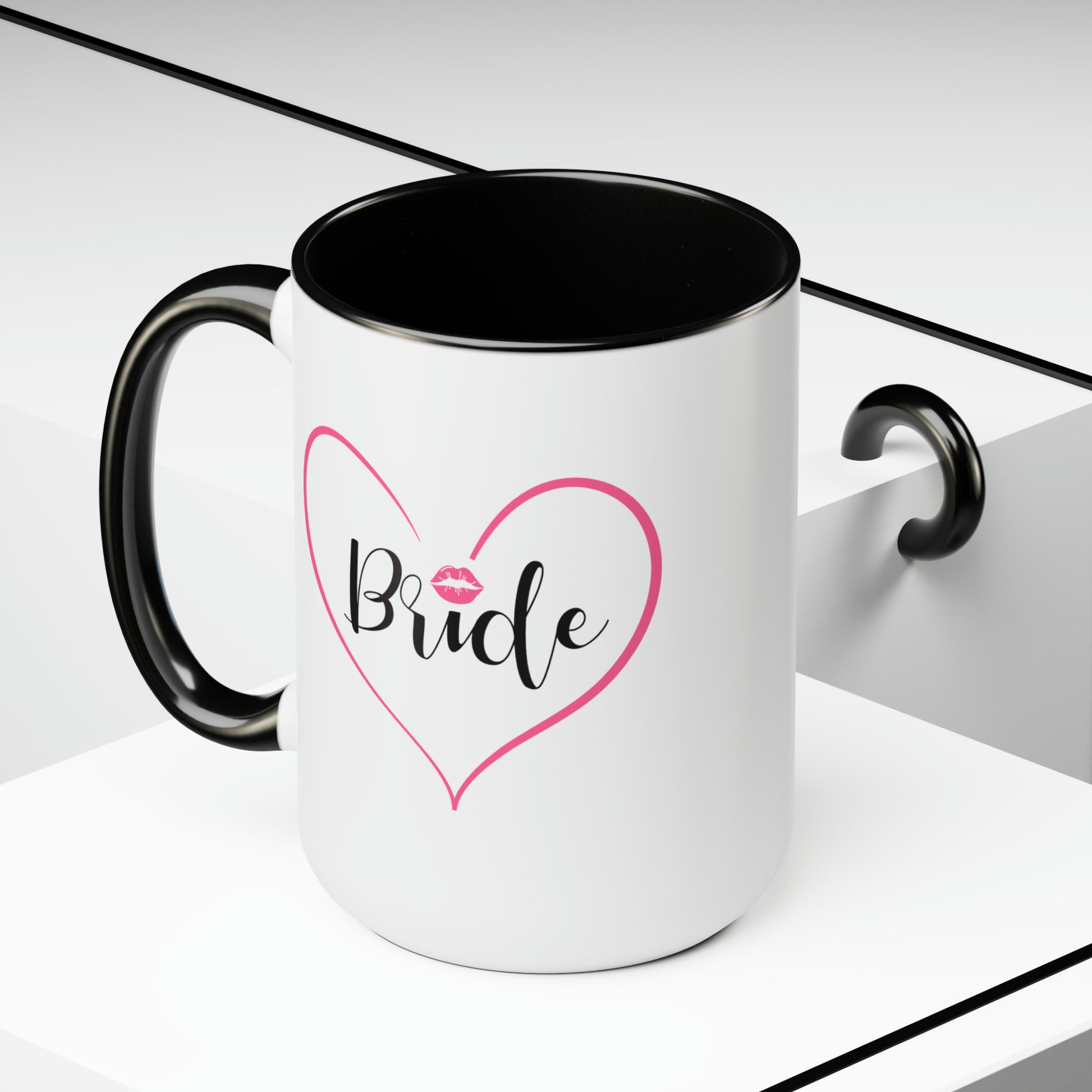 Bride Coffee Mug - Double Sided Black Accent Ceramic 15oz by TheGlassyLass.com