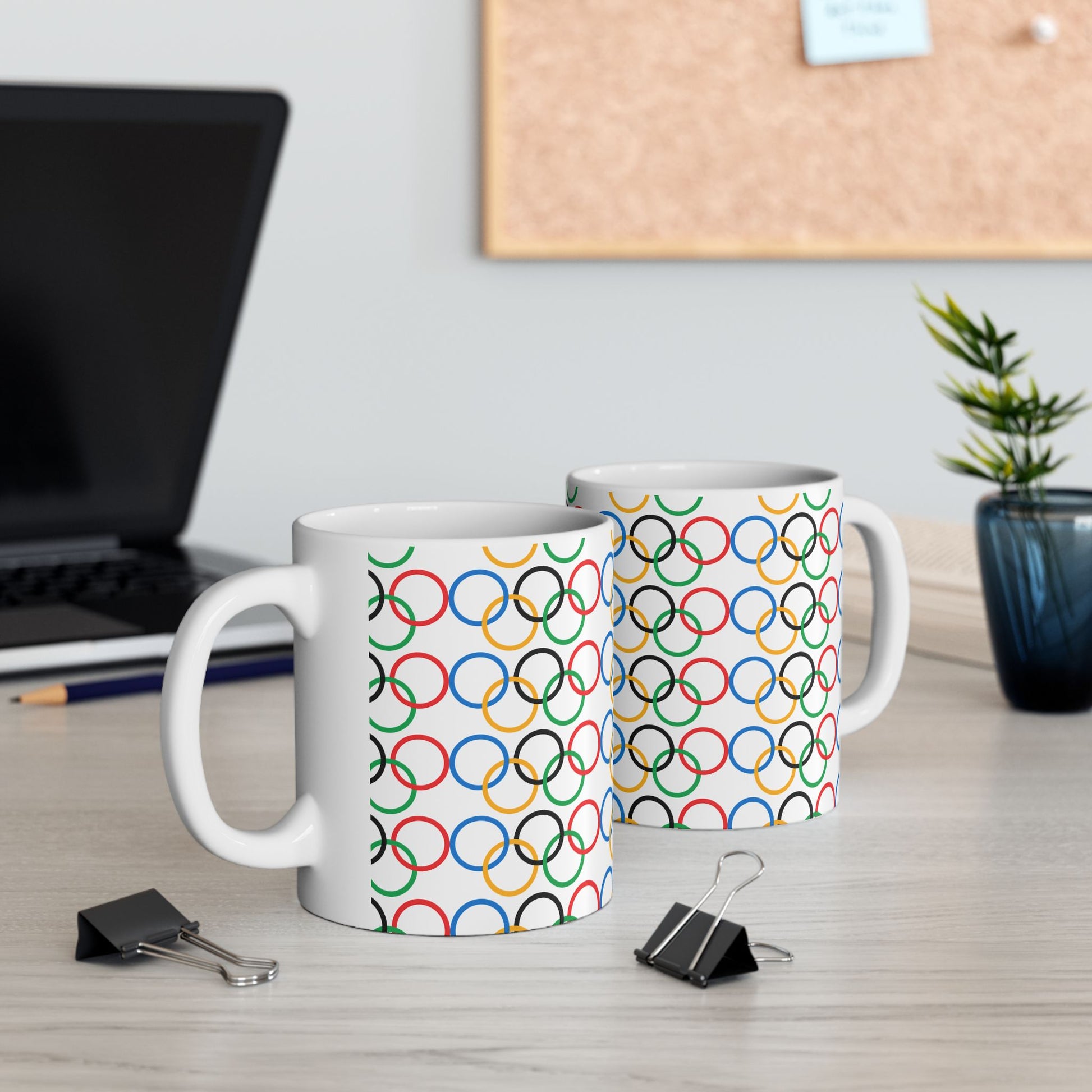 Olympic Fever Coffee Mug - Double Sided White Ceramic 11oz by TheGlassyLass.com