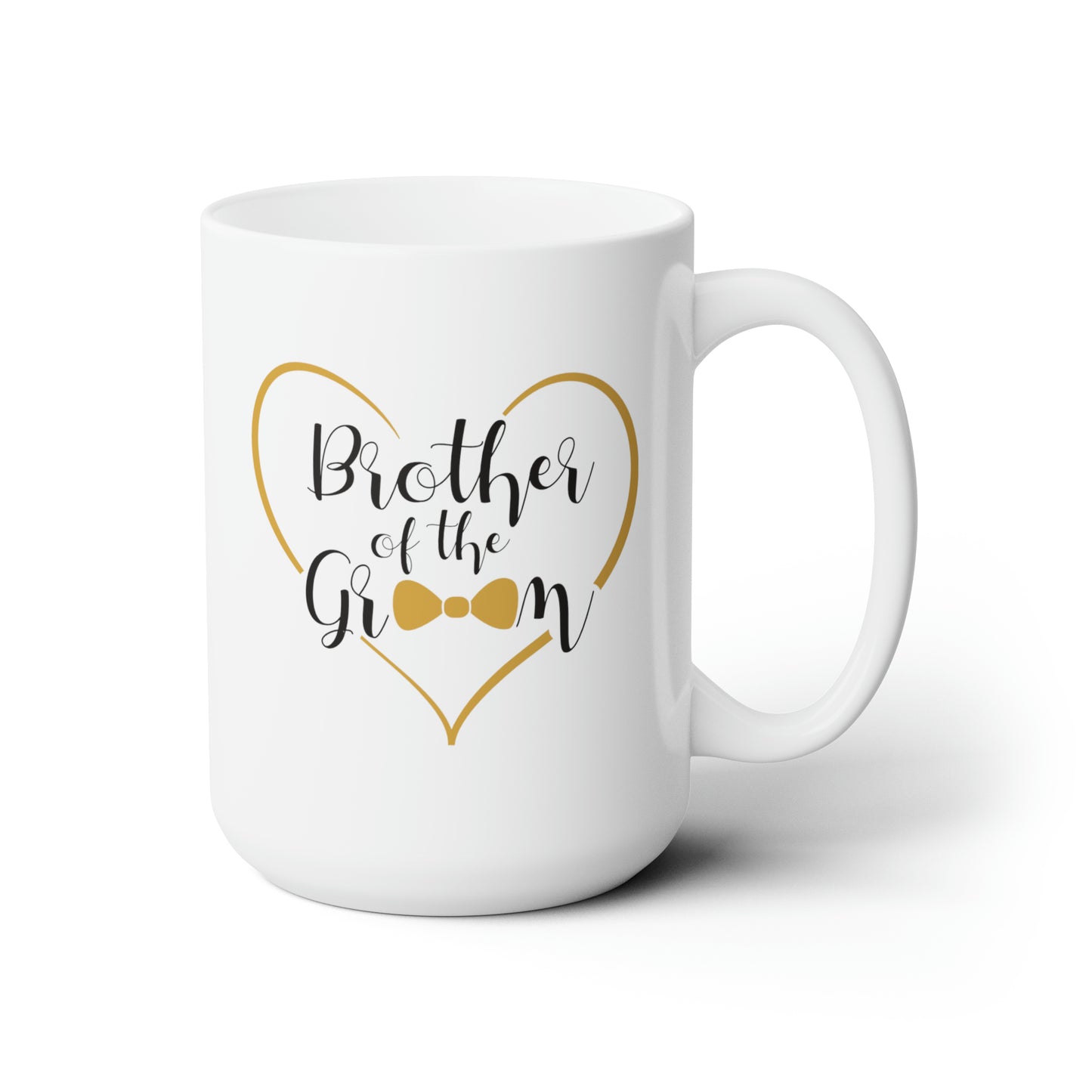 Brother of the Groom Coffee Mug - Double Sided White Ceramic 15oz - by TheGlassyLass.com