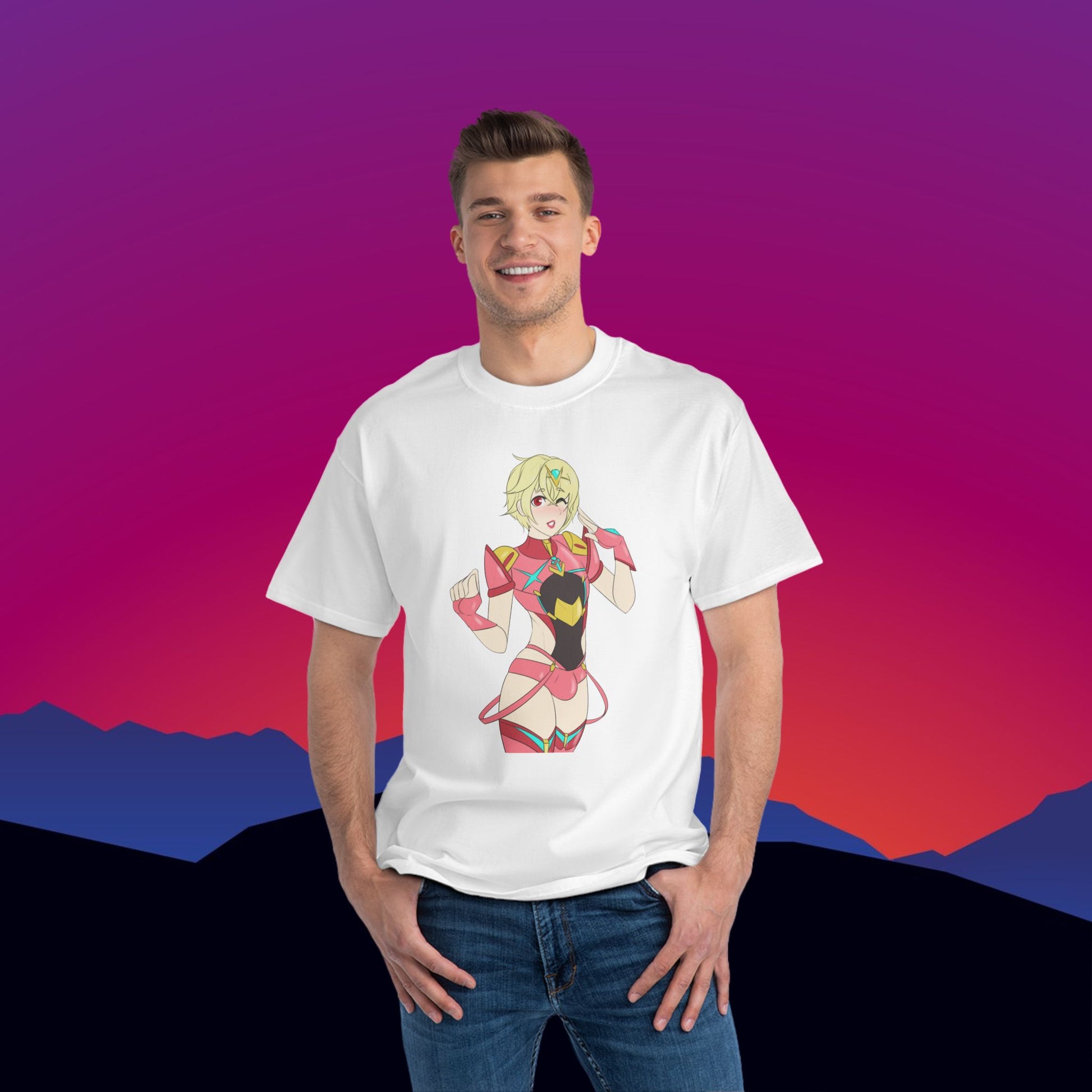 Mighty Morphin Warrior Princess T-Shirt: (Hanes Beefy-T 100% Preshrunk Cotton) Custom Printed by TheGlassyLass.com