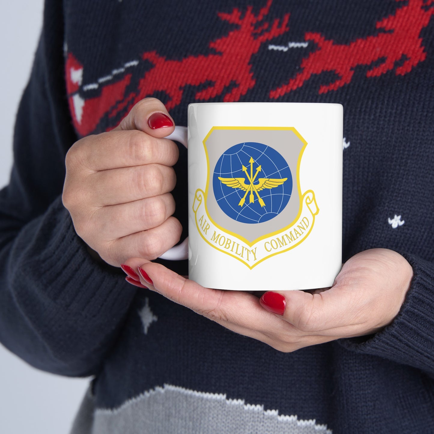 US Air Force Air Mobility Command - Double Sided White Ceramic Coffee Mug 11oz by TheGlassyLass.com