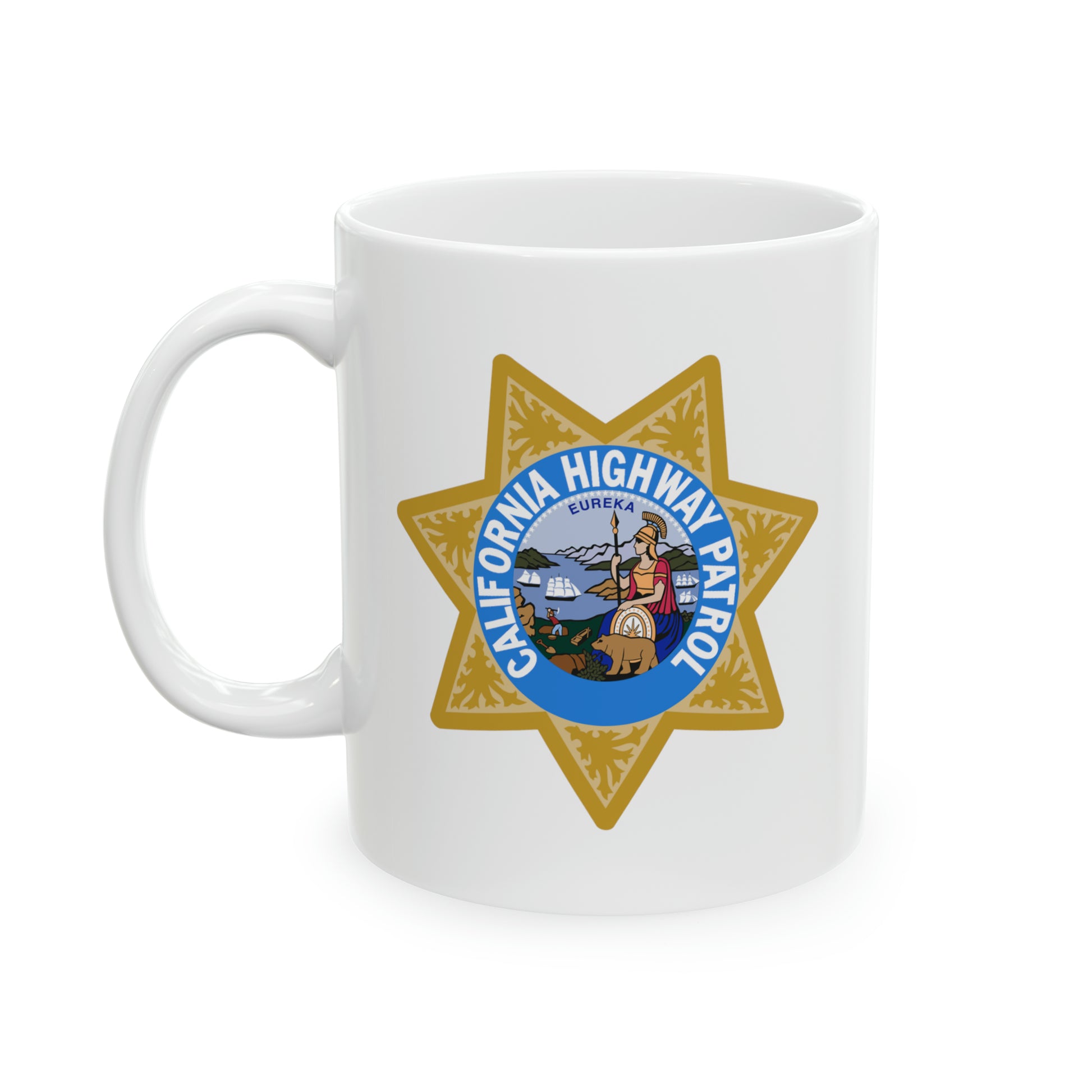 California Highway Patrol Coffee Mug - Double Sided White Ceramic 11oz by TheGlassyLass.com