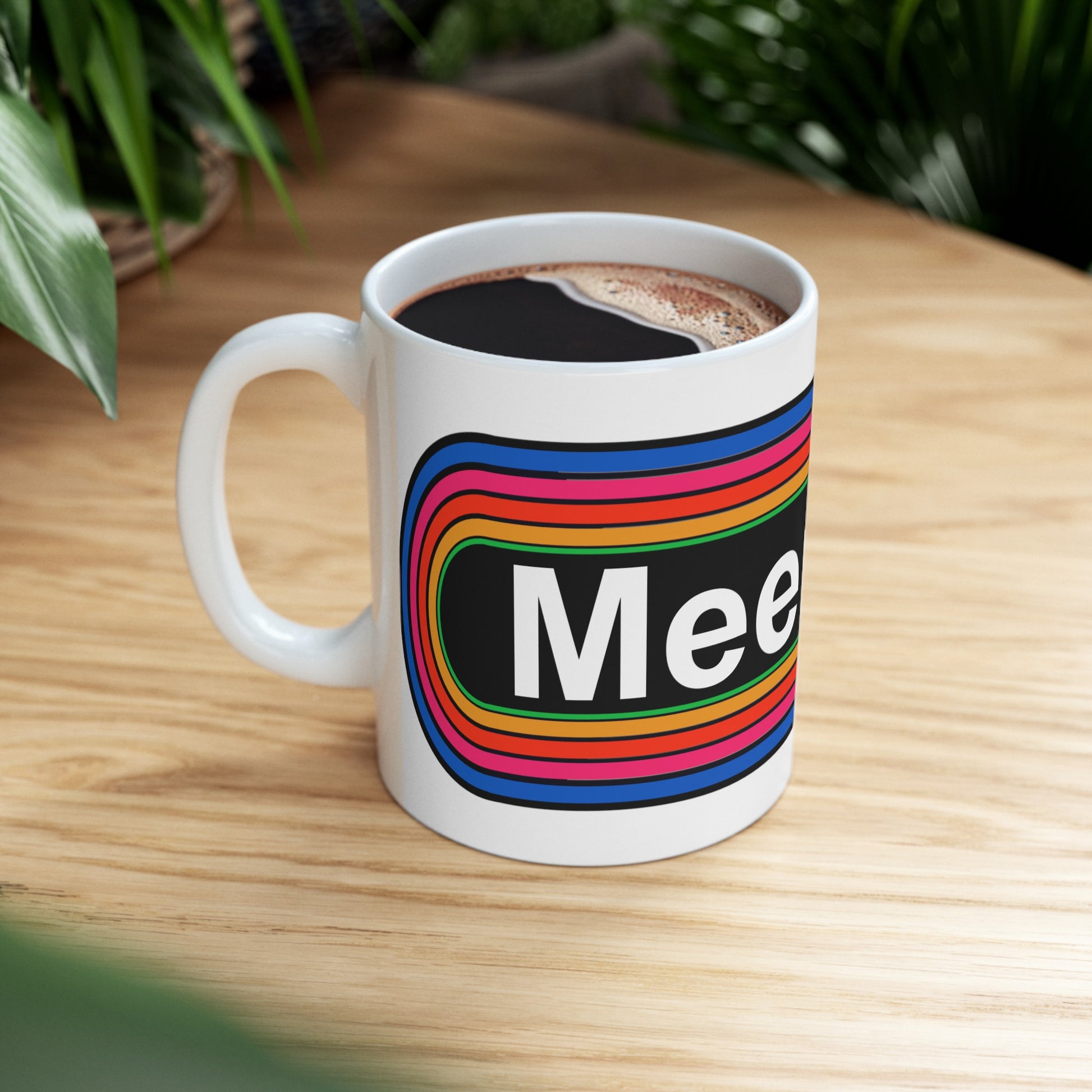 Rainbow Meemaw Coffee Mug - Wrap Print White Ceramic 11oz - by TheGlassyLass.com