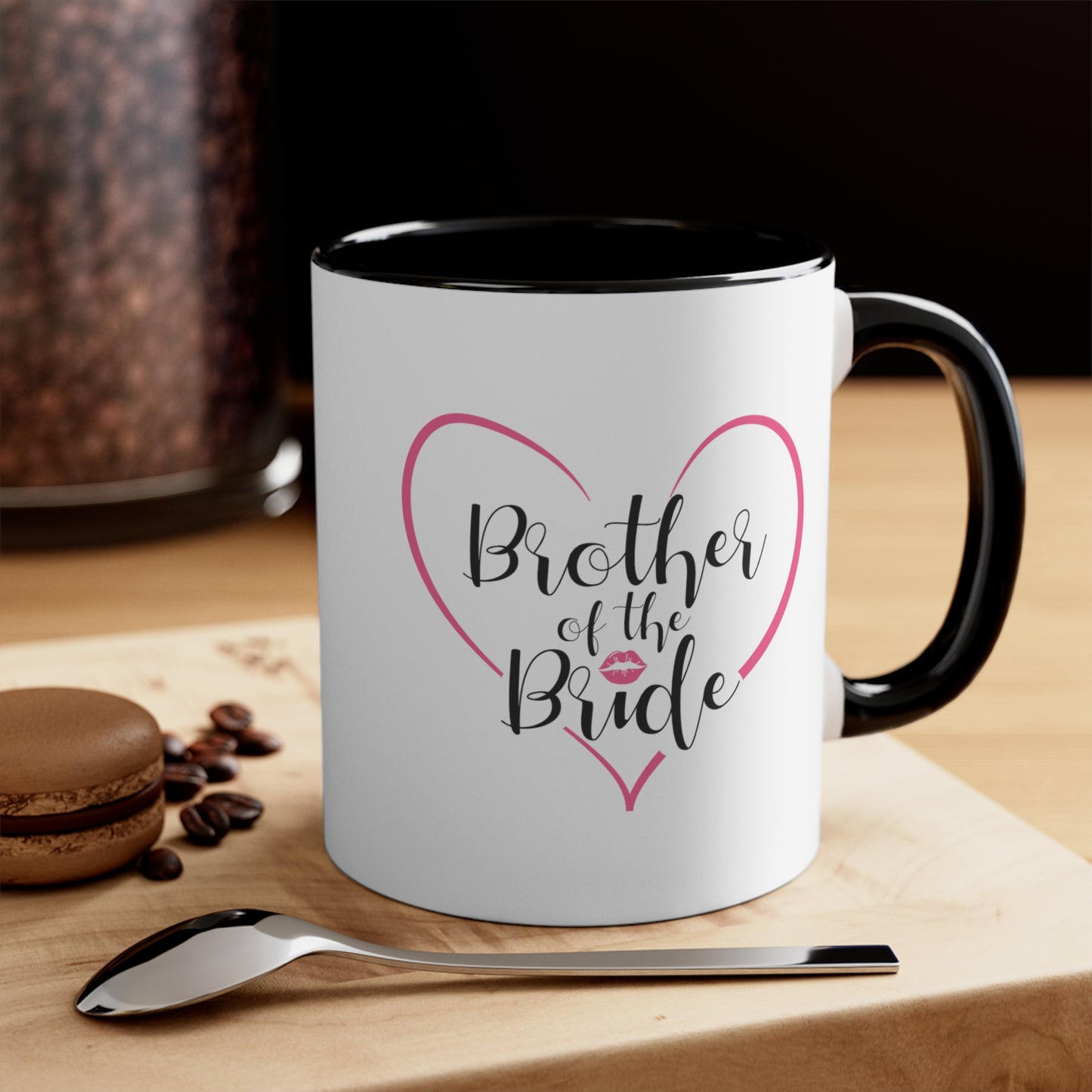 Brother of the Bride Coffee Mug - Double Sided Black Accent Ceramic 11oz by TheGlassyLass.com