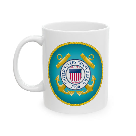 United States Coast Guard Seal Coffee Mug - Double Sided Print, White Ceramic, 11oz by TheGlassyLass.com