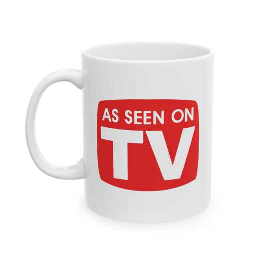 As Seen on TV Coffee Mug - Double Sided White Ceramic 11oz by TheGlassyLass.com