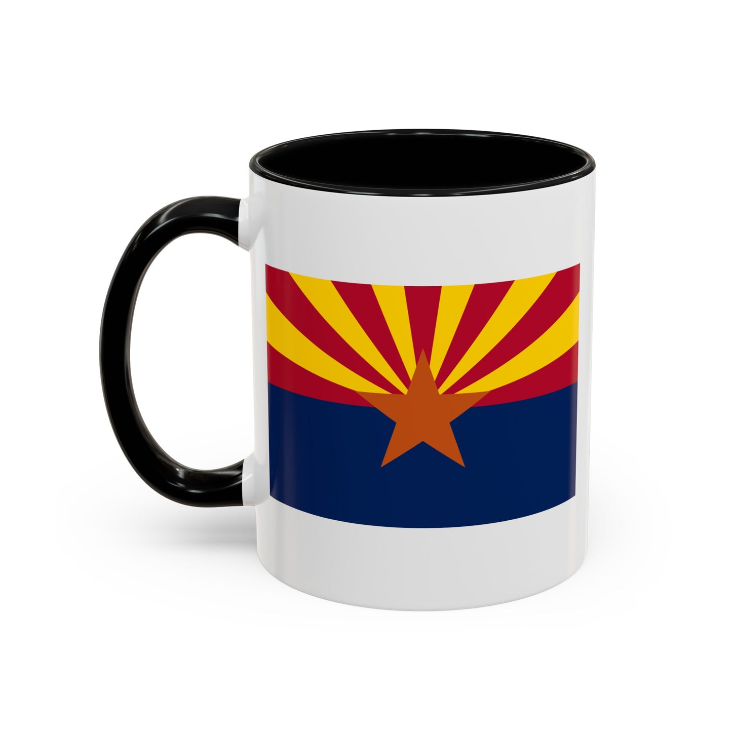 Arizona State Flag - Double Sided Black Accent White Ceramic Coffee Mug 11oz by TheGlassyLass.com