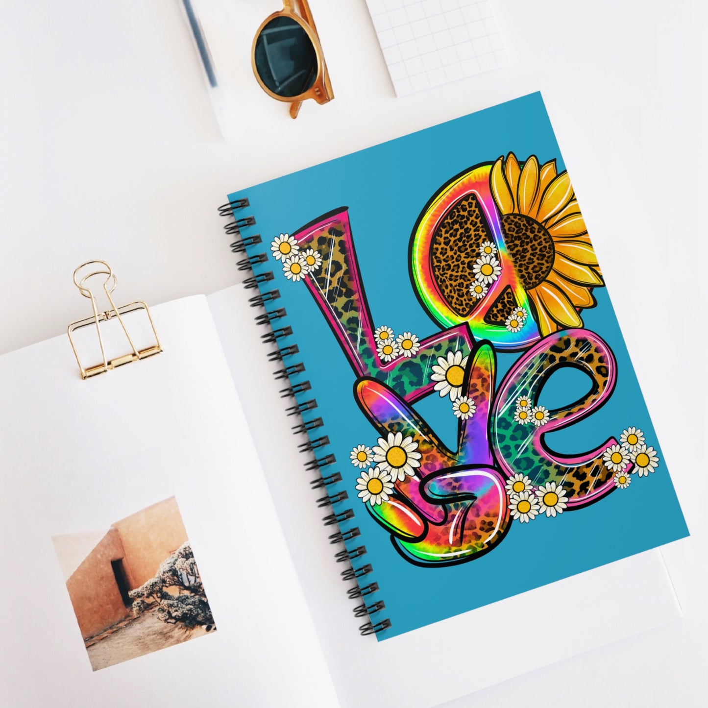 Psychedelic LOVE Flower: Spiral Notebook - Log Books - Journals - Diaries - and More Custom Printed by TheGlassyLass