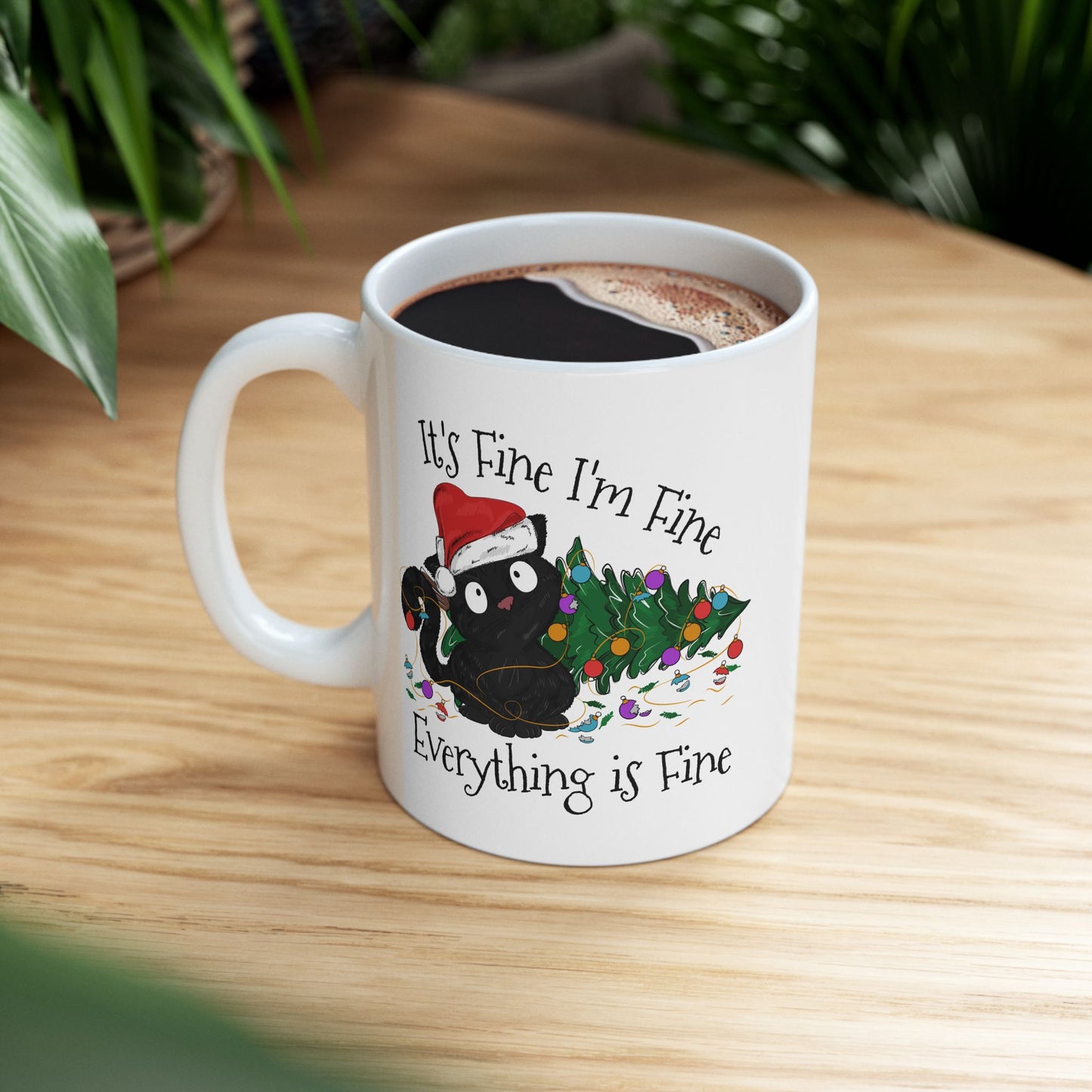 Everything is Fine Coffee Mug - Double Sided White Ceramic 11oz by TheGlassyLass.com
