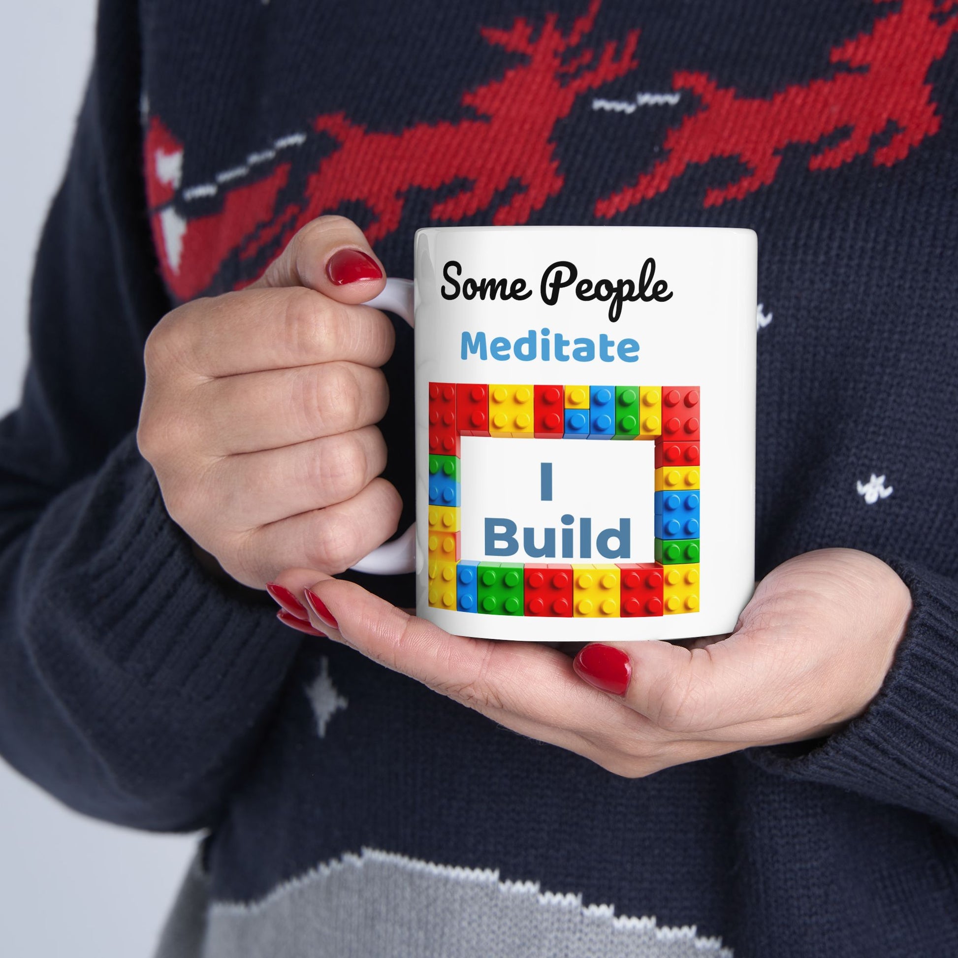 LEGO Build Coffee Mug - Double Sided White Ceramic 11oz by TheGlassyLass.com