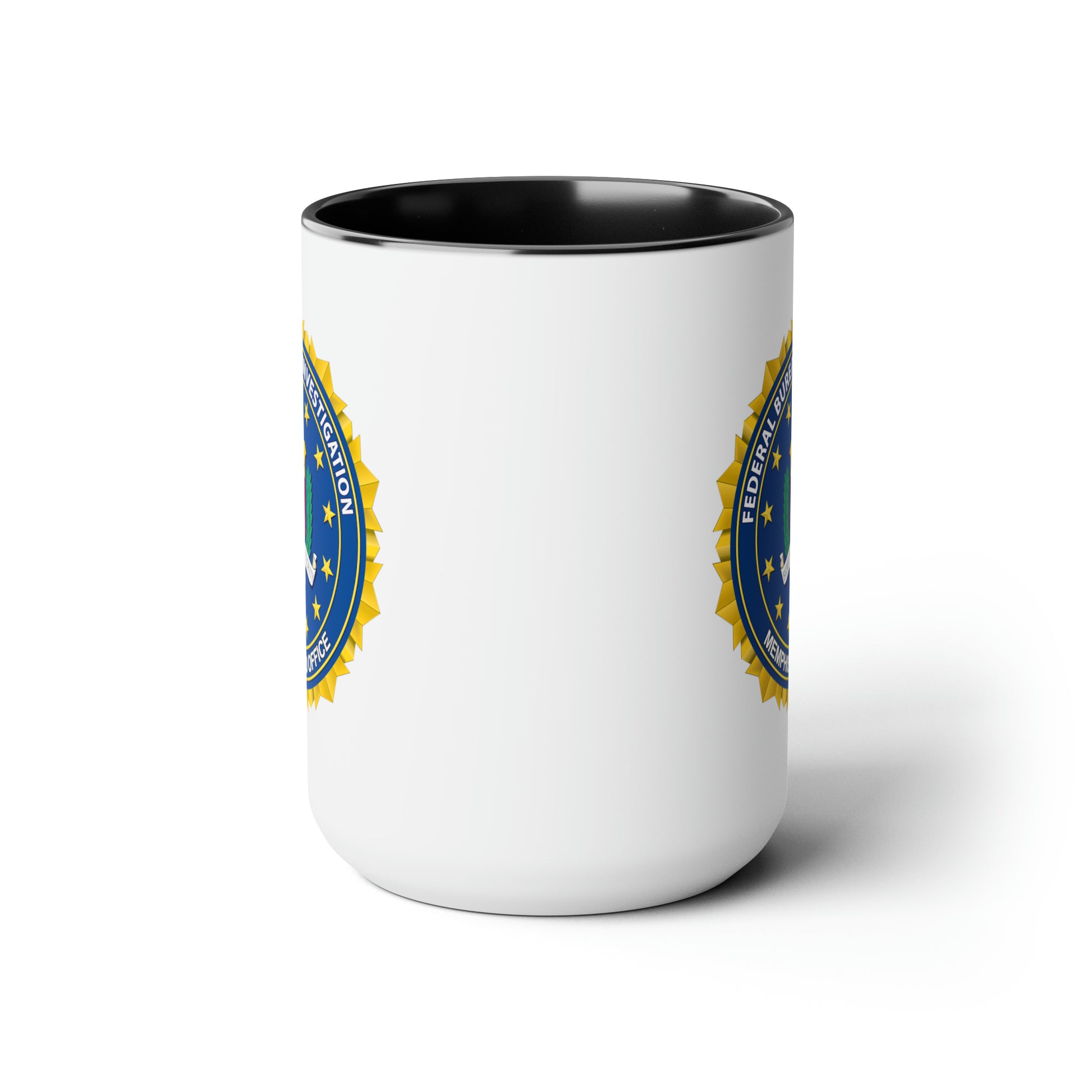 The FBI Memphis Field Office Coffee Mug - Double Sided Black Accent Ceramic 15oz by TheGlassyLass.com