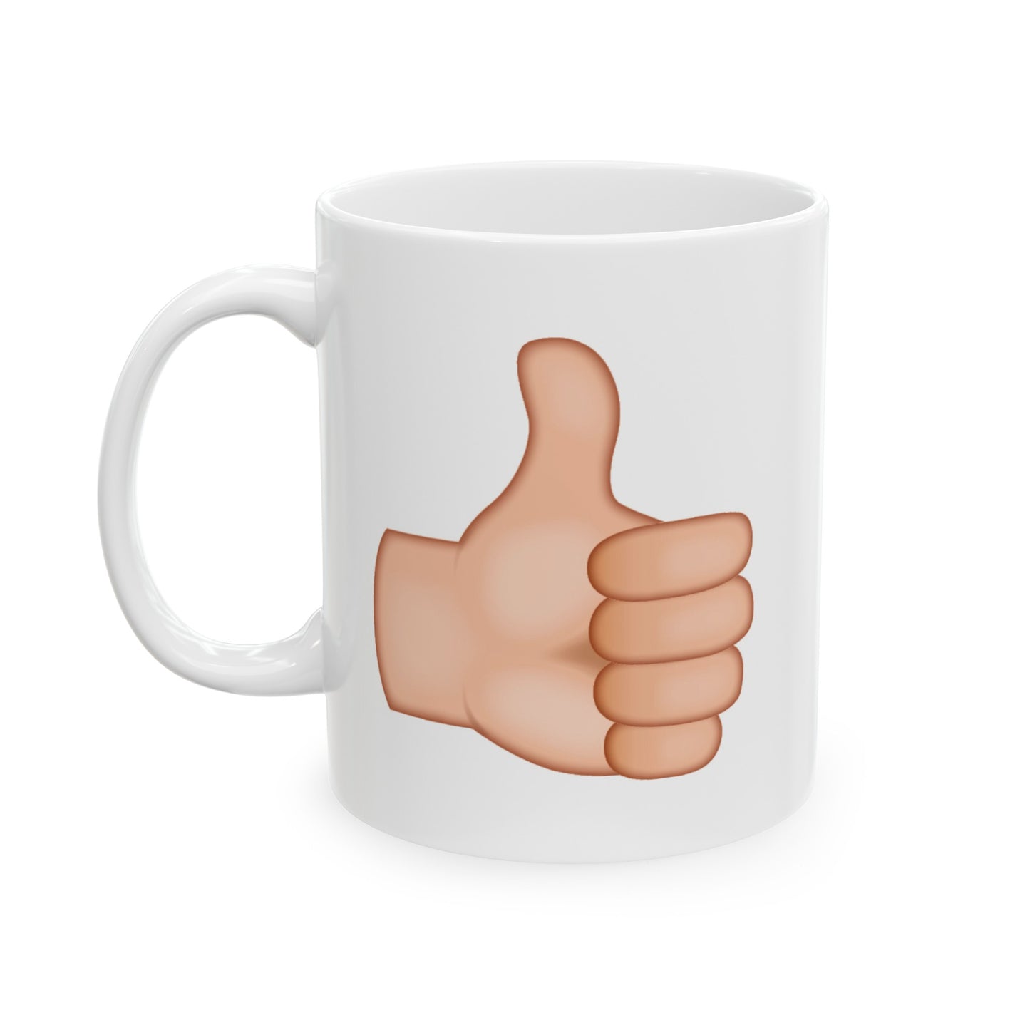 Thumb Up Thumb Down Coffee Mug - Double Sided White Ceramic 11oz by TheGlassyLass.com